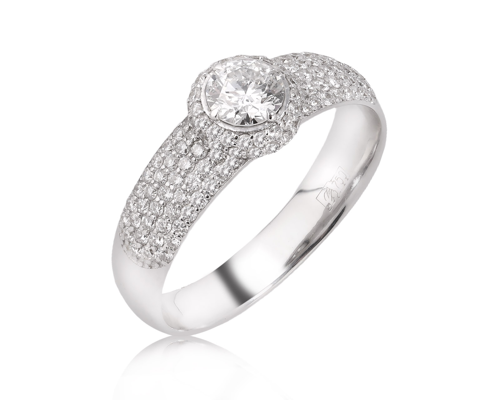 Золотое кольцо с бриллиантами 0.87ct 990284/1