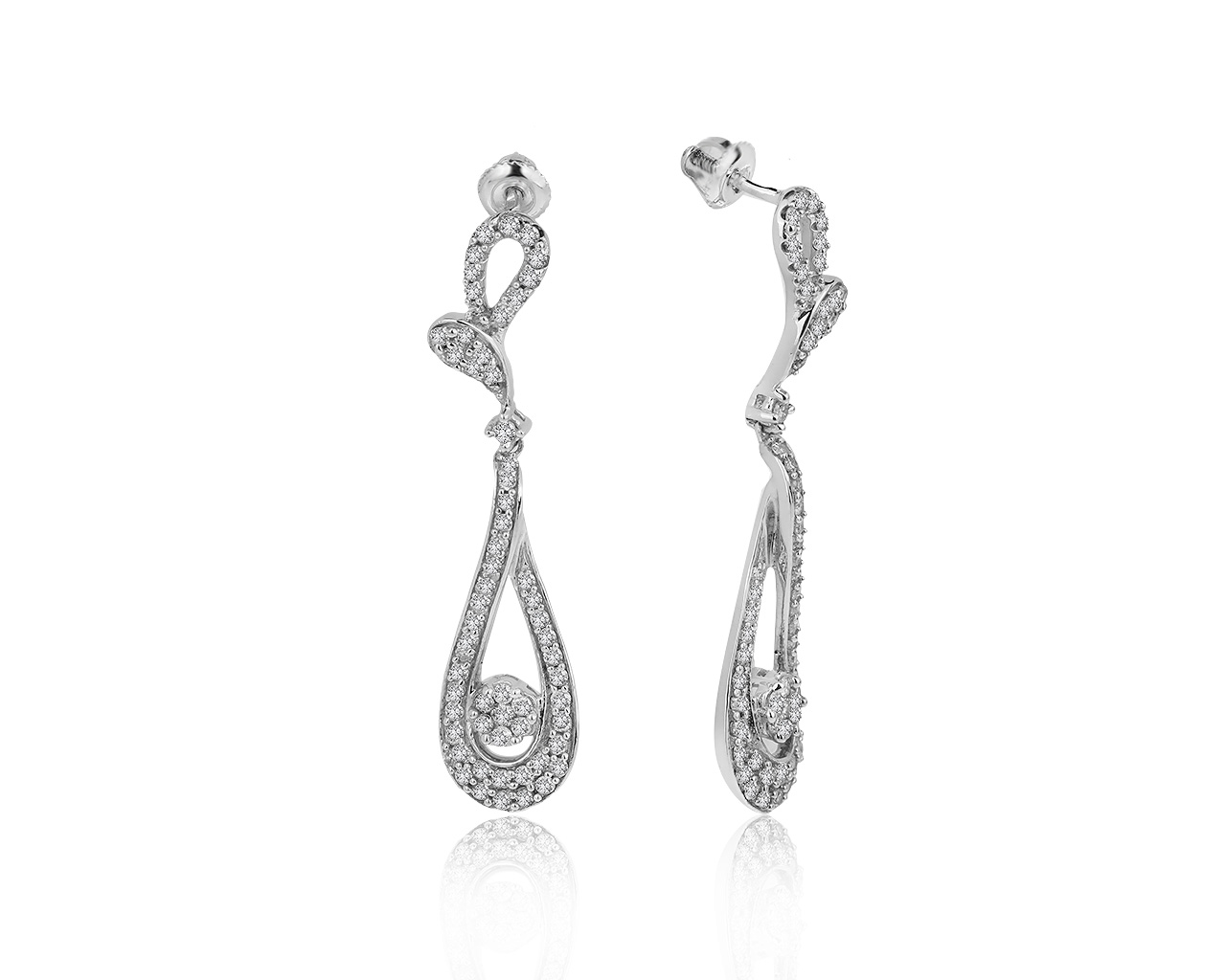 Стильные золотые серьги с бриллиантами 0.71ct