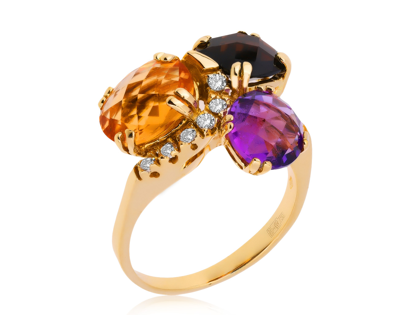 Оригинальное золотое кольцо с цитрином 2.07ct Mamprin Roberto 140920/10