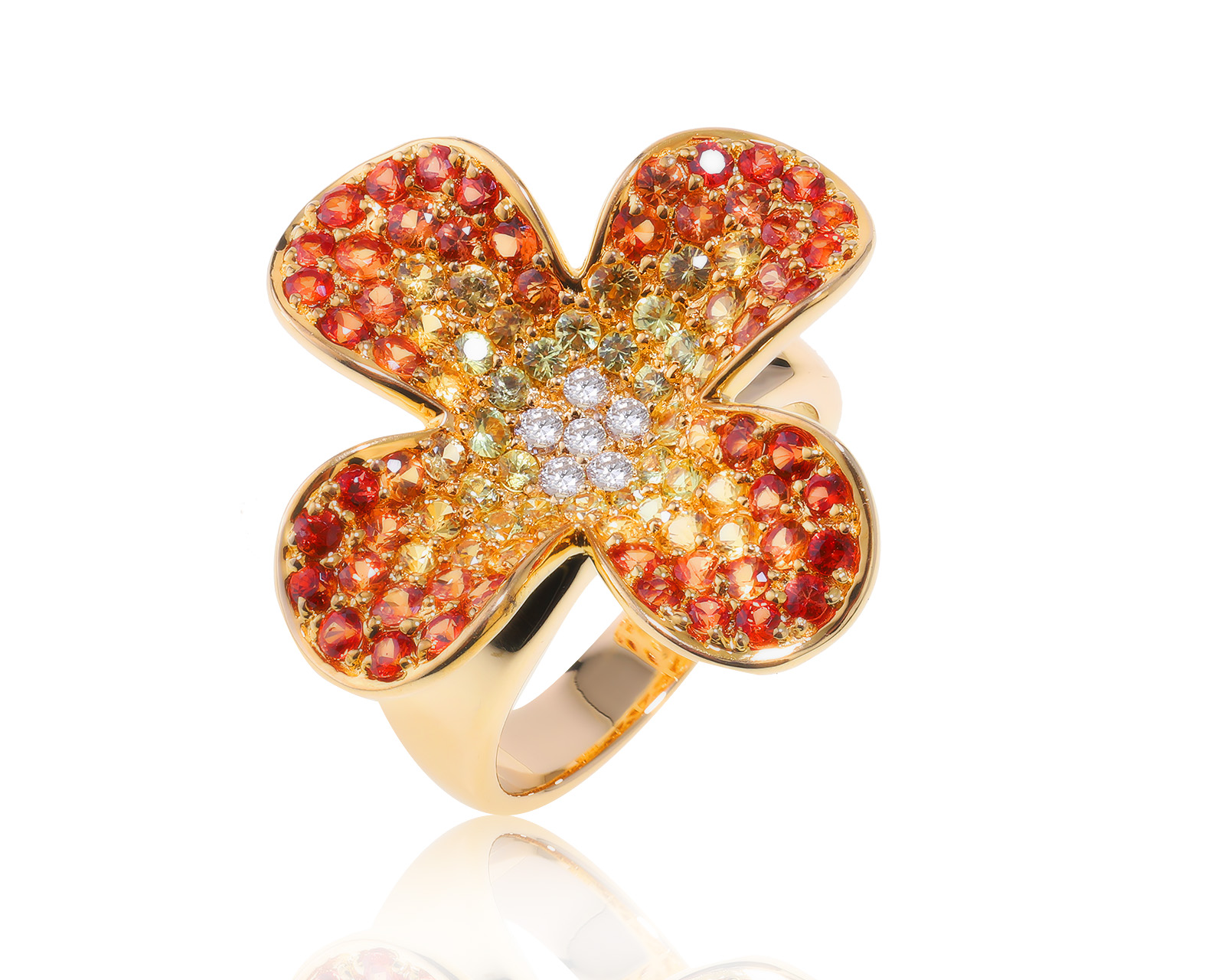 Праздничное золотое кольцо с сапфирами 3.20ct 220323/5 Праздничное золотое кольцо с сапфирами 3.20ct 220323/5