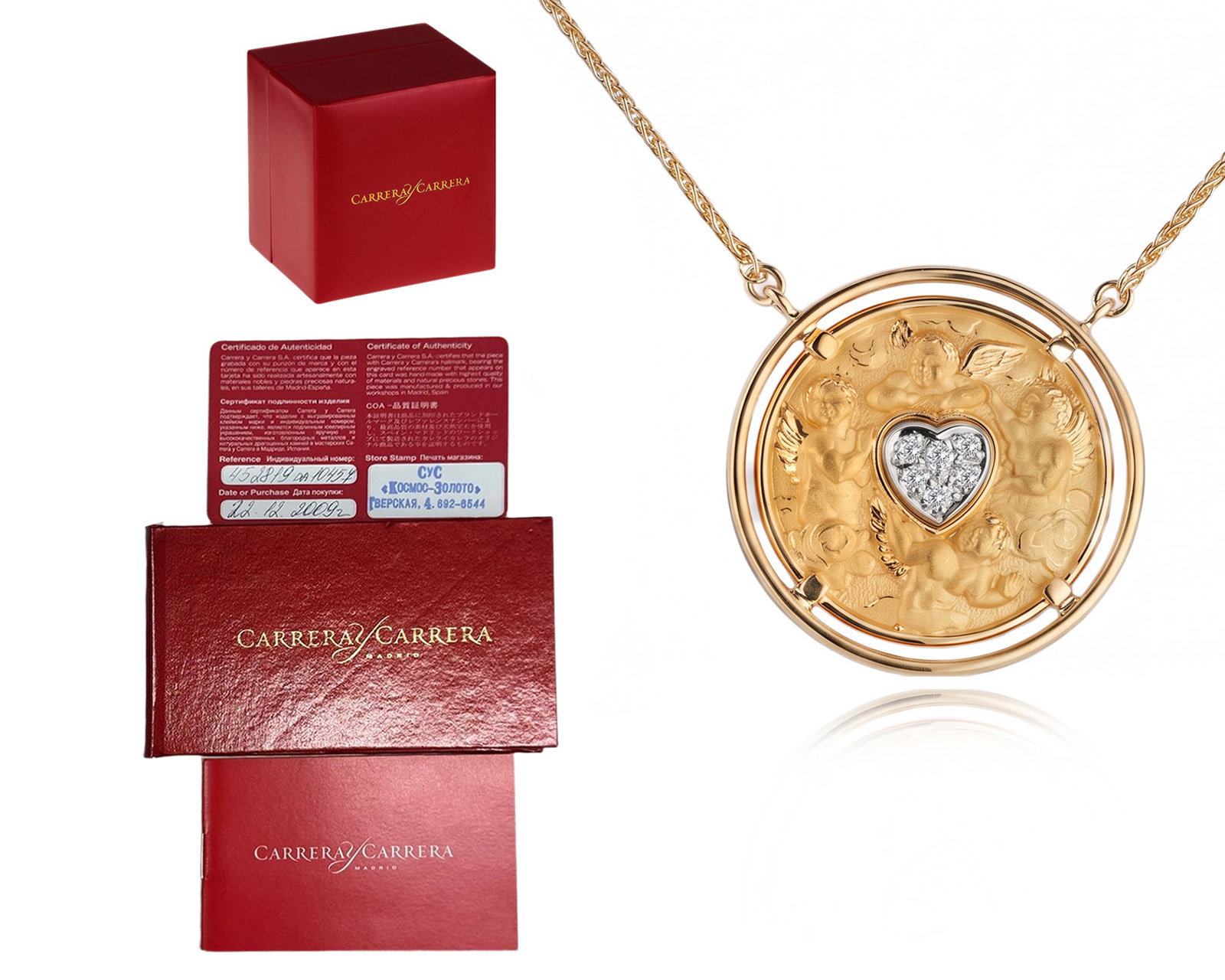 Оригинальное золотое колье Carrera y Carrera Angelitos Ronda