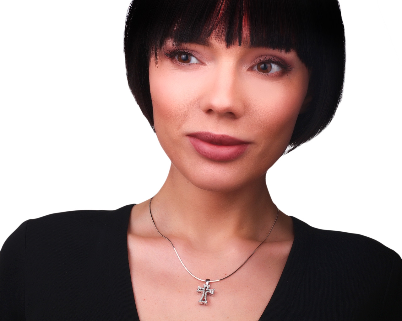 Золотой крест с бриллиантами 0.15ct