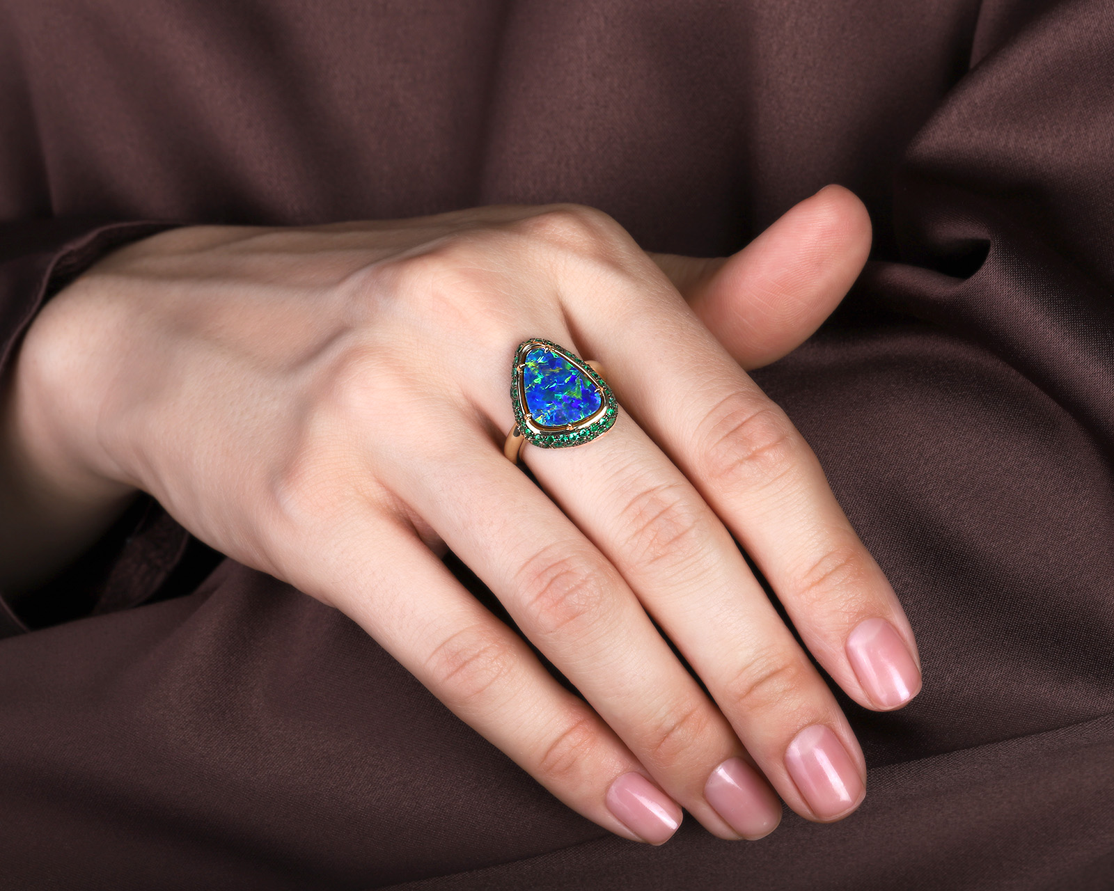 Золотое кольцо с опалом Австралия 3.33ct Evgeny Matveev