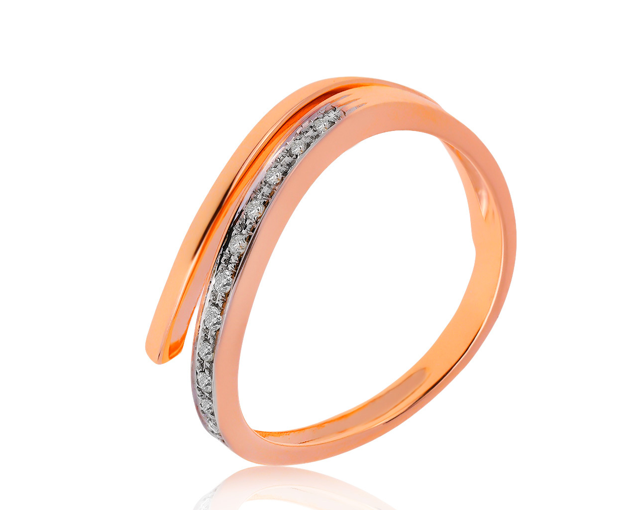 Изящное золотое кольцо с бриллиантами 0.07ct 020720/13