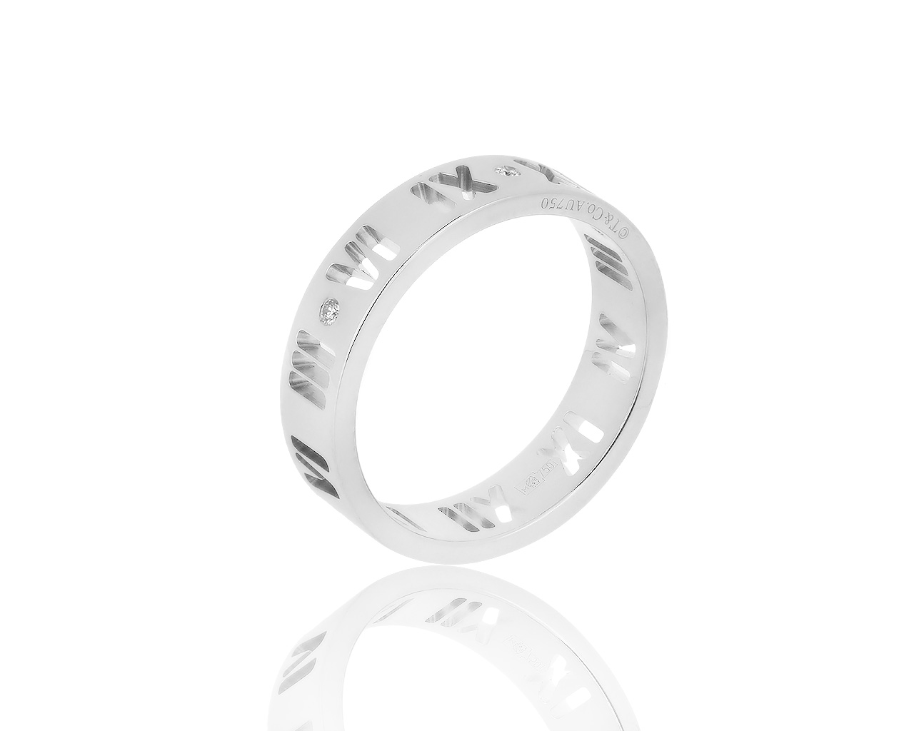 Оригинальное золотое кольцо с бриллиантами 0.04ct Tiffany&Co