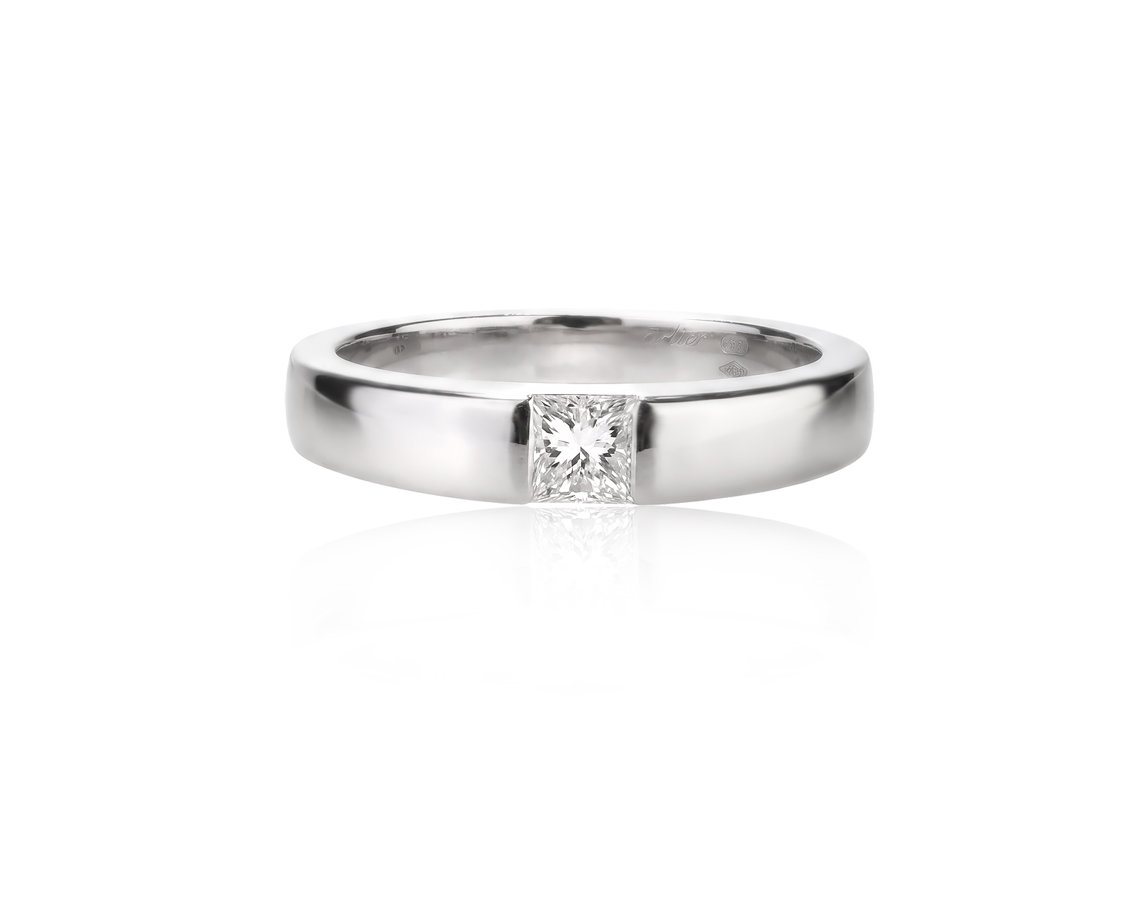Оригинальное золотое кольцо с бриллиантом 0.25ct Cartier Tank 1997