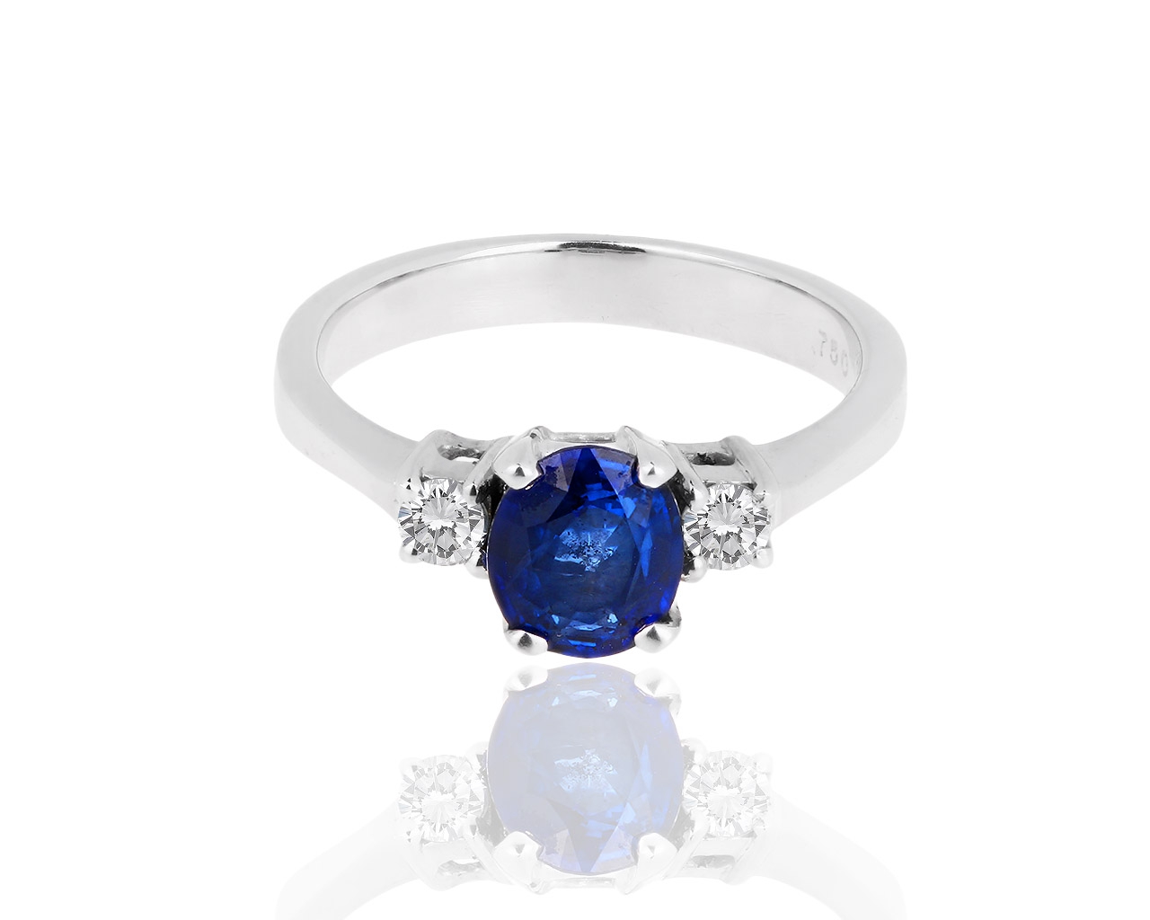 Золотое кольцо с сапфиром 0.67ct и бриллиантами 0.12ct 141117/2