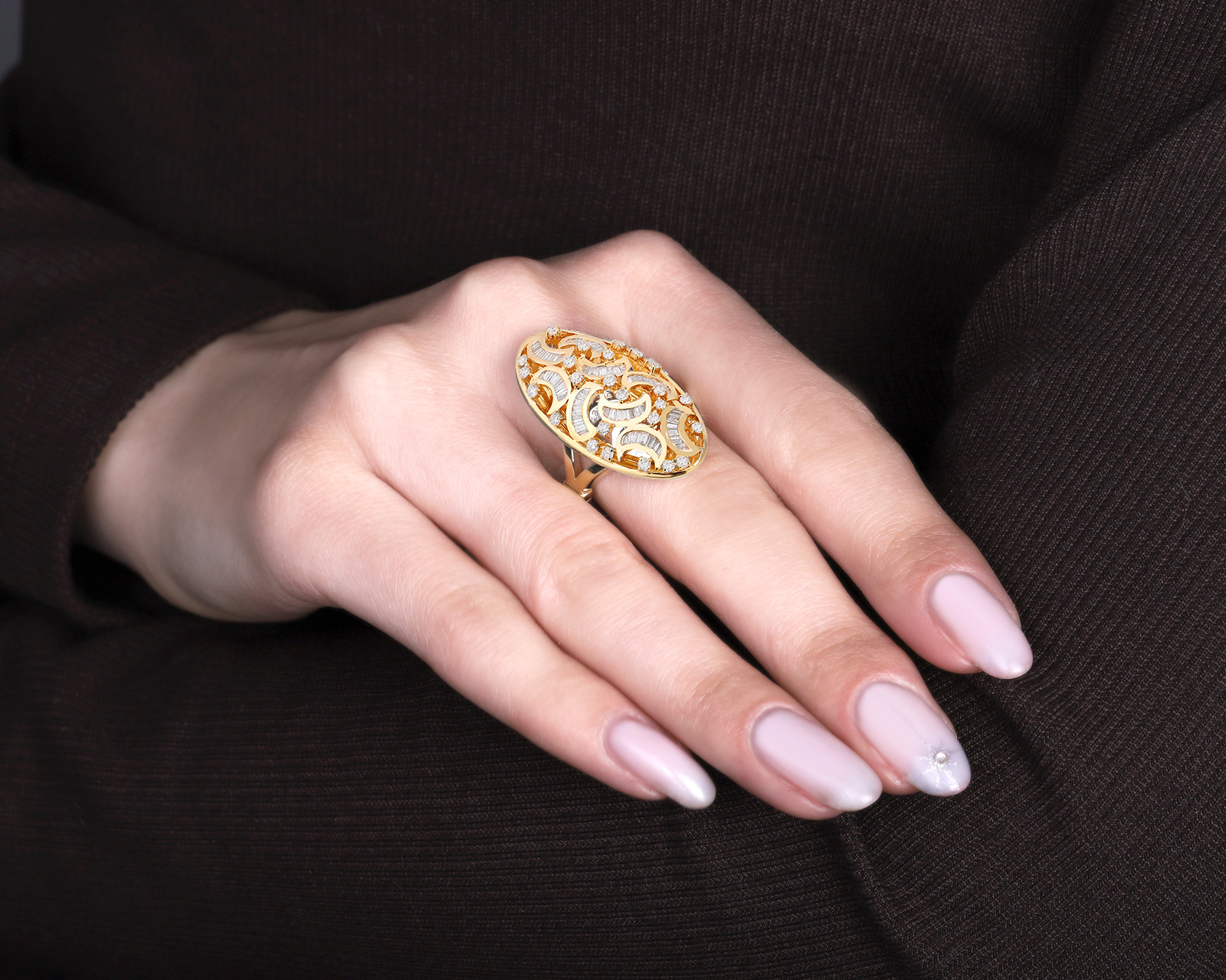 Золотое кольцо с бриллиантами 1.41ct