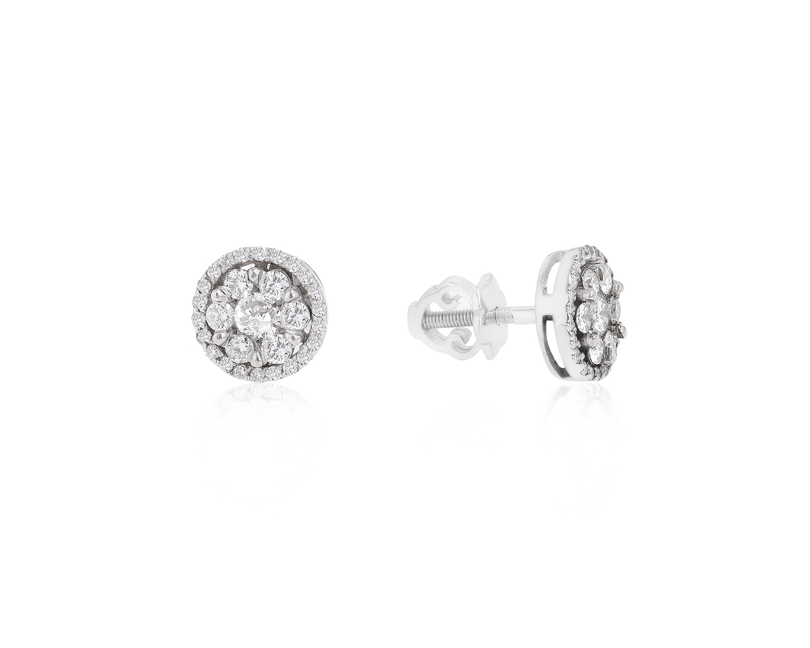 Изящные золотые серьги с бриллиантами 0.81ct 191021/6