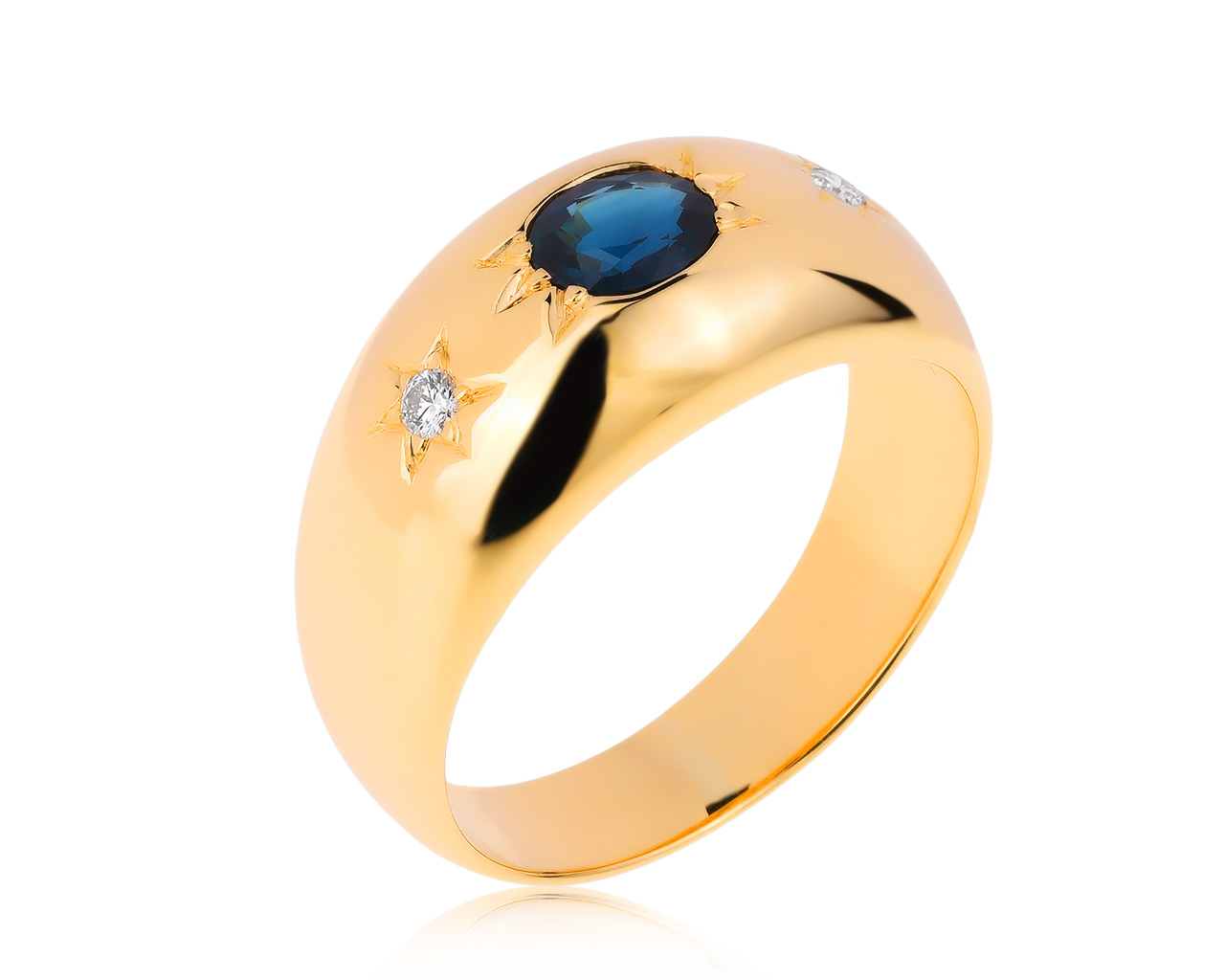 Прекрасное золотое кольцо с сапфиром 0.65ct