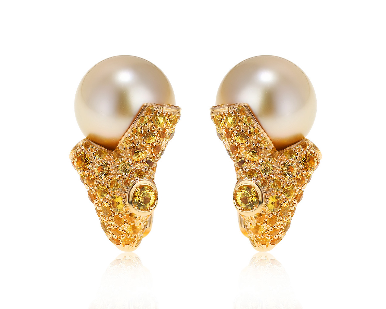 Оригинальные золотые серьги с сапфирами 3.23ct Mikimoto 200321/3