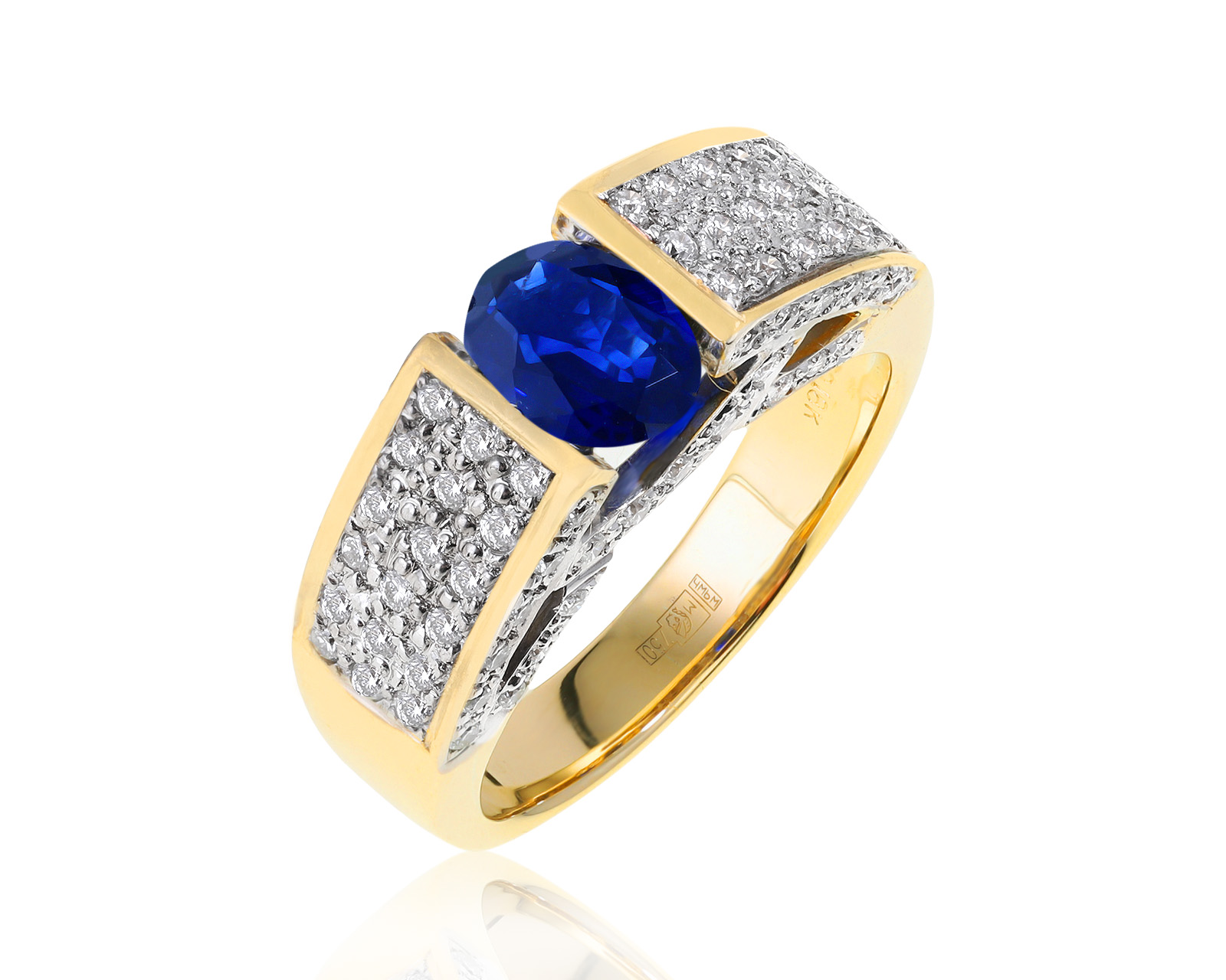 Волшебное золотое кольцо с сапфиром 0.80ct