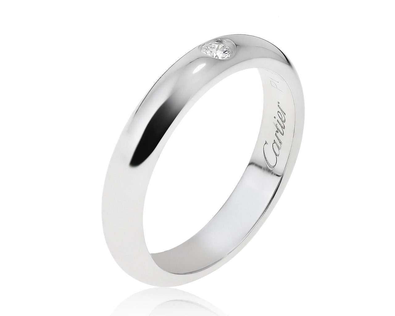 Оригинальное платиновое кольцо с бриллиантом 0.04ct Cartier 1895 170421/1