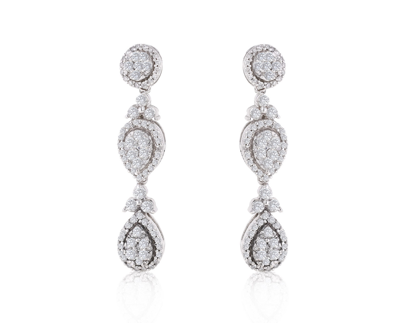 Завораживающие золотые серьги с бриллиантами 1.41ct