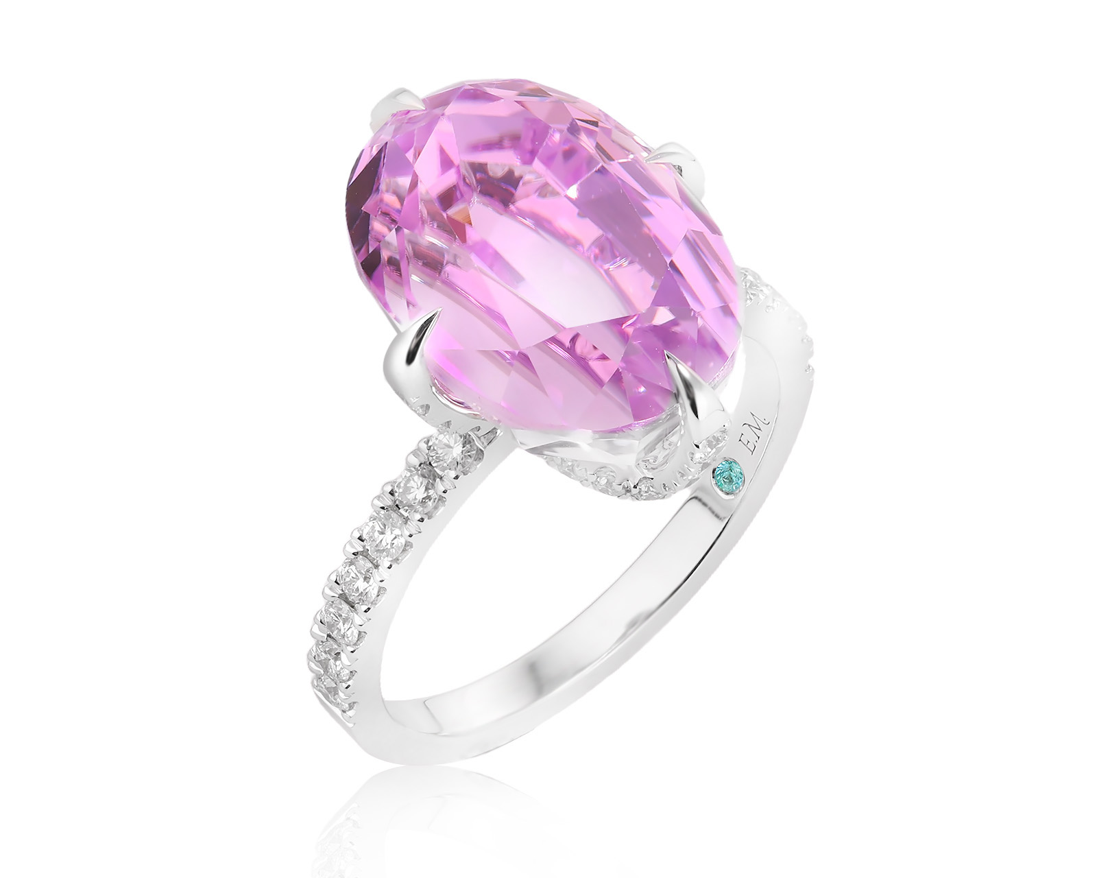 Золотое кольцо с кунцитом 12.52ct Evgeny Matveev 021225/Б262