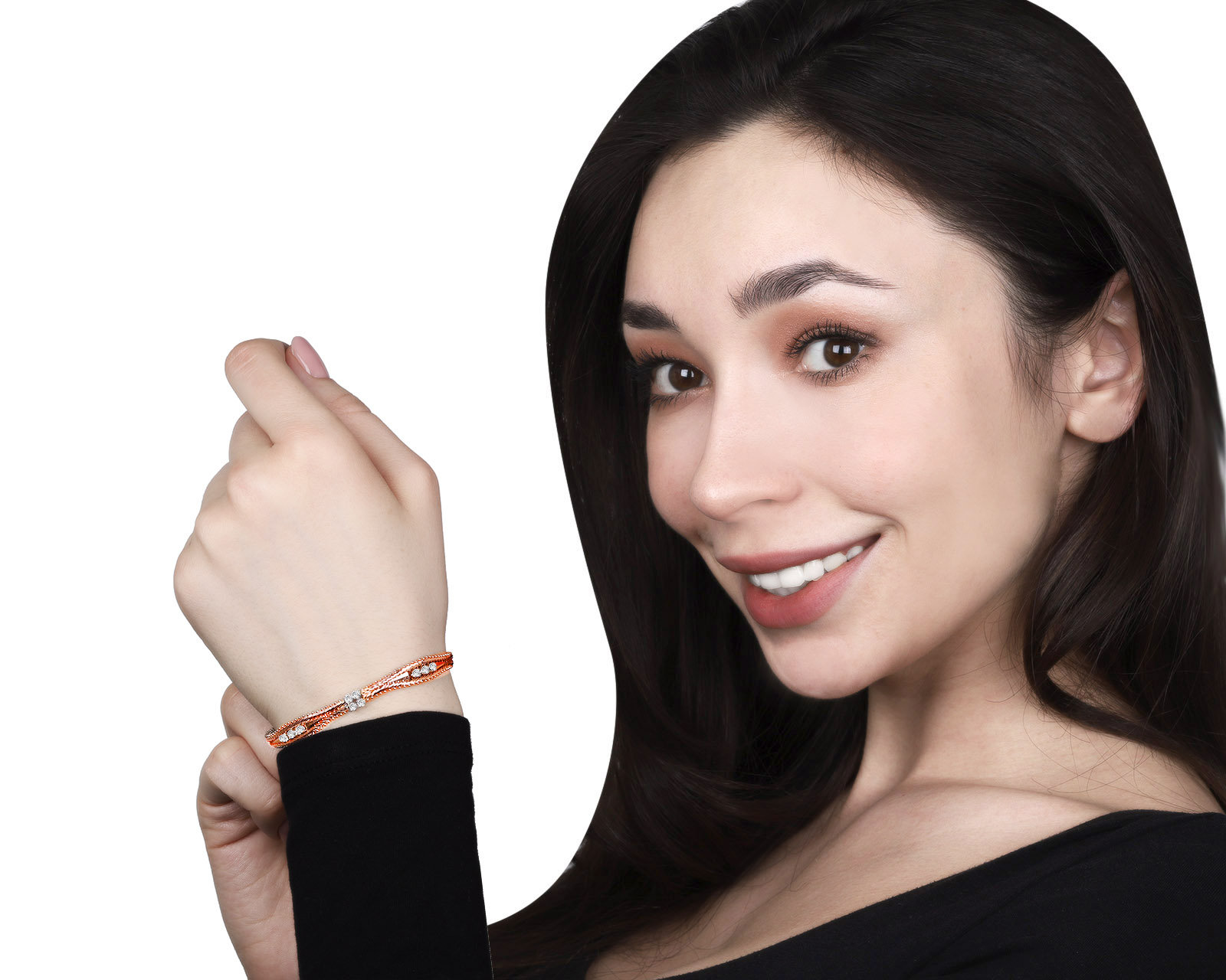 Итальянский золотой браслет с бриллиантами 0.40ct