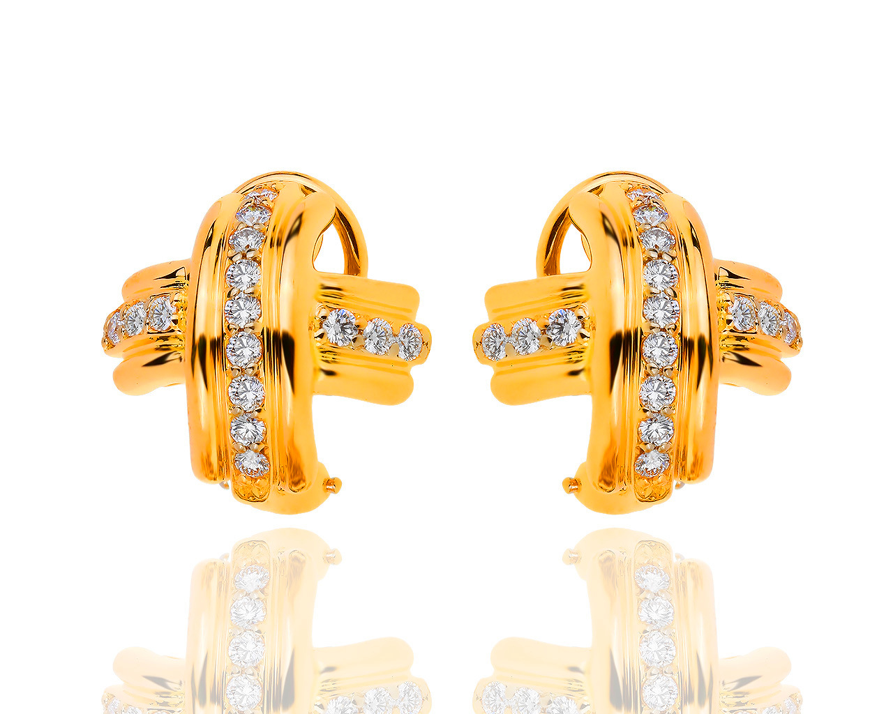 Золотые серьги с бриллиантами 0.81ct Tiffany&Co Signature 160419/20 Золотые серьги с бриллиантами 0.81ct Tiffany&Co Signature 160419/20