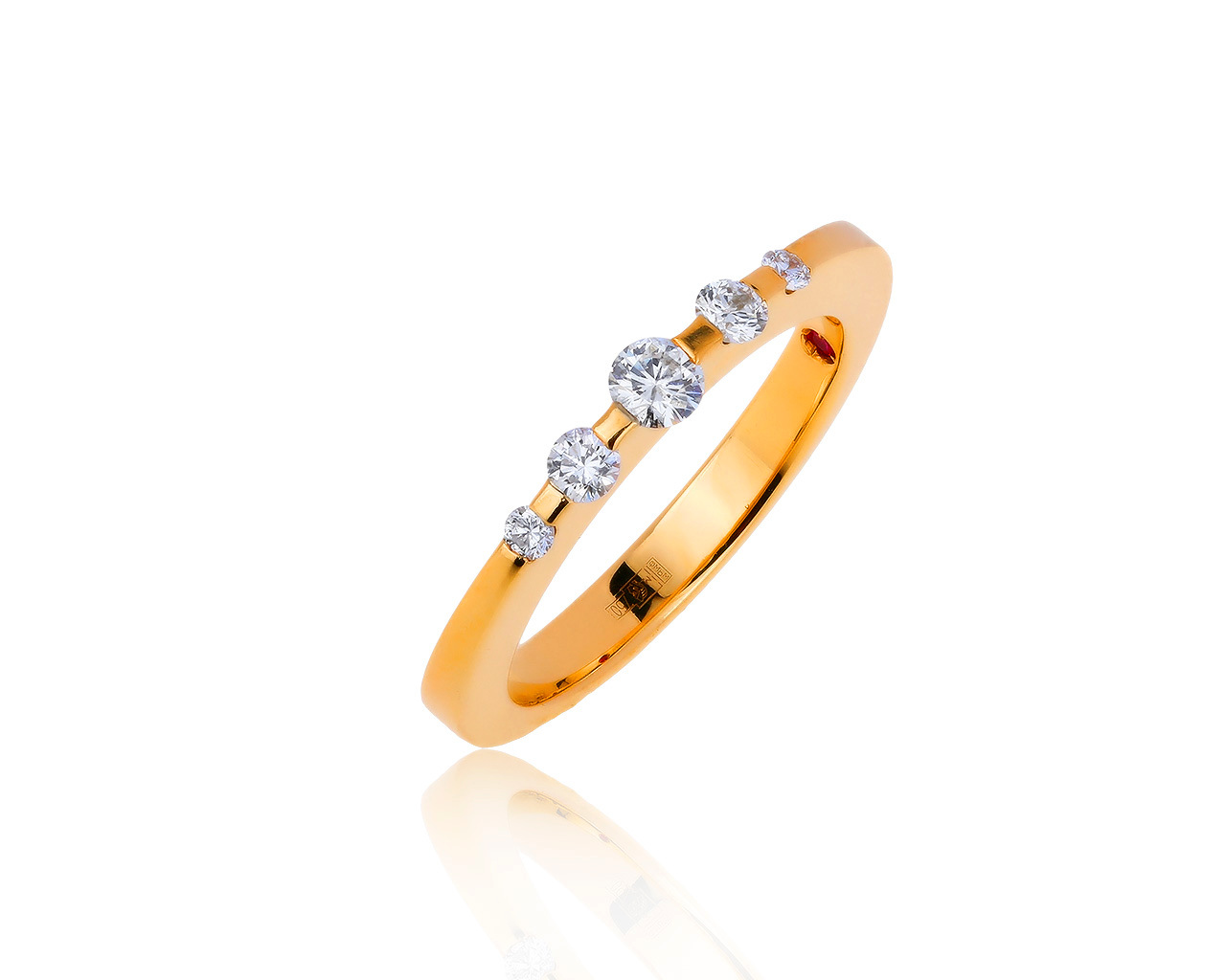 Оригинальное золотое кольцо с бриллиантами 0.35ct Roberto Coin