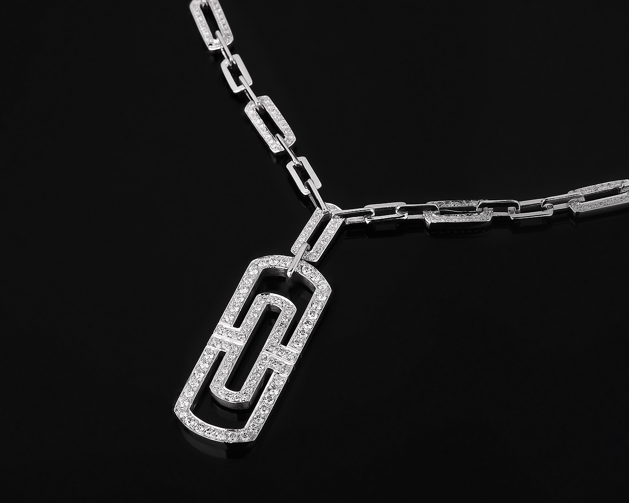 Прекрасное золотое колье с бриллиантами 1.45ct 200617/5