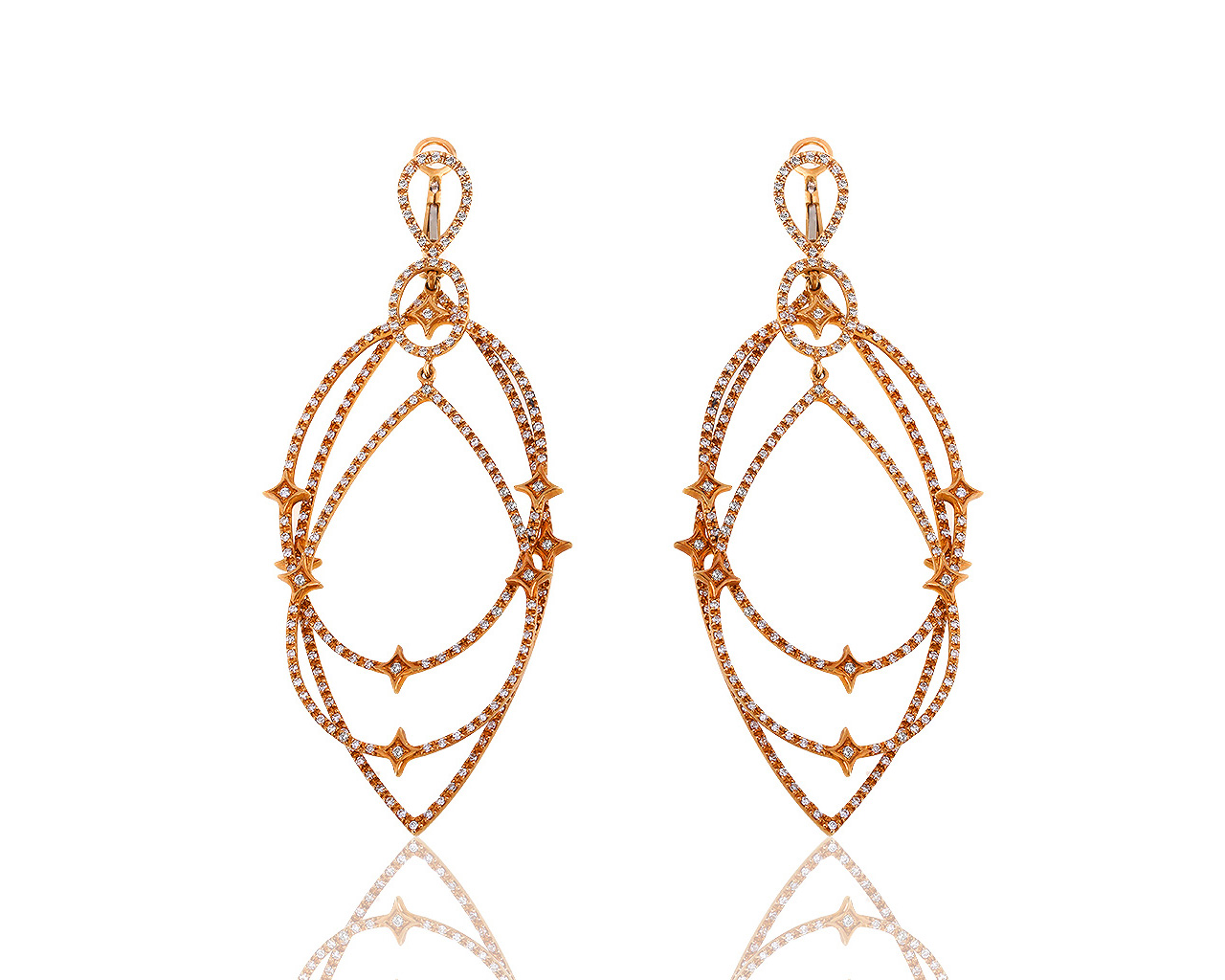 Оригинальные золотые серьги с бриллиантами 1.32ct Loree Rodkin Michelle 081018/2