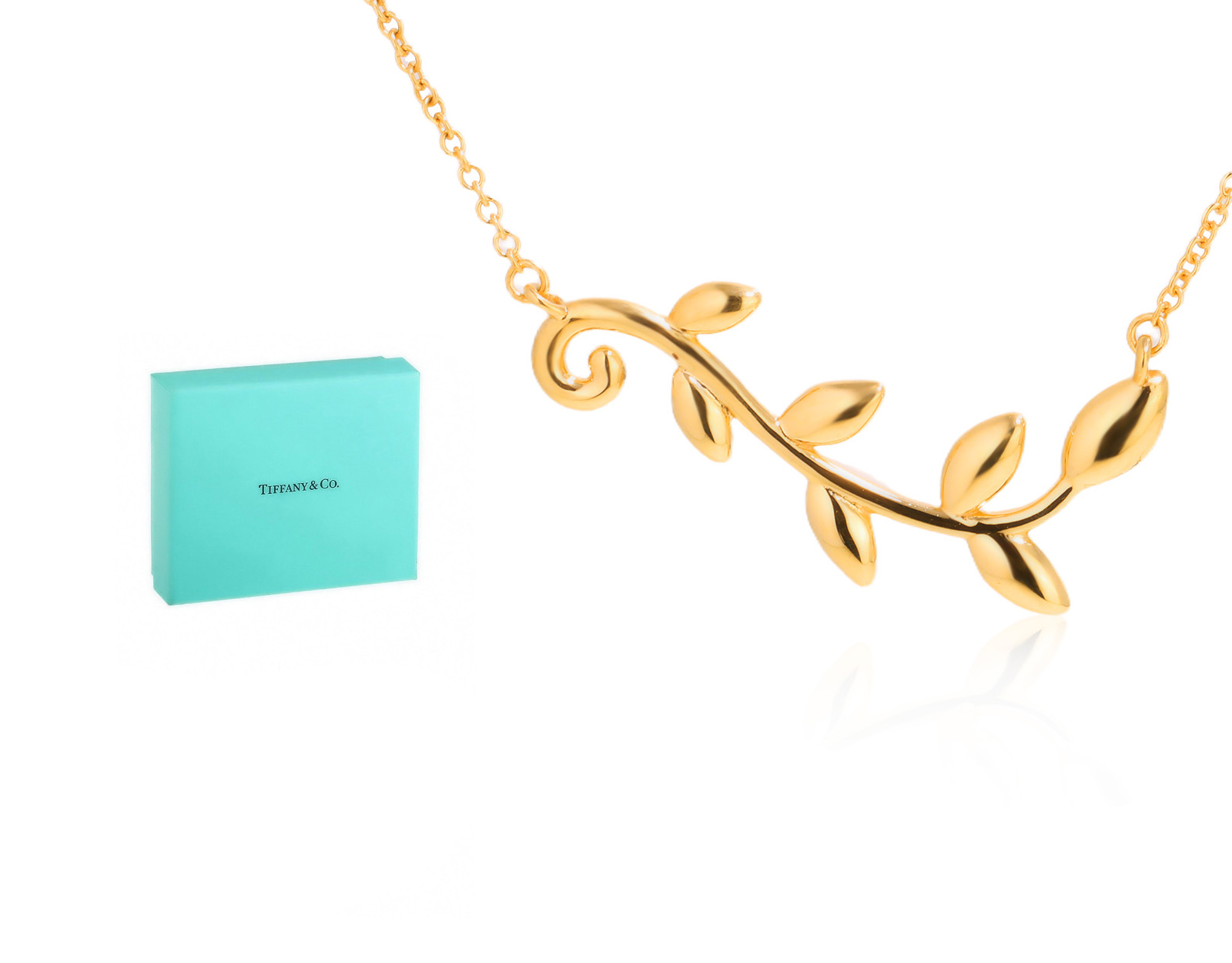 Оригинальное золотое колье Tiffany&Co Paloma Picasso Olive Leaf Vine