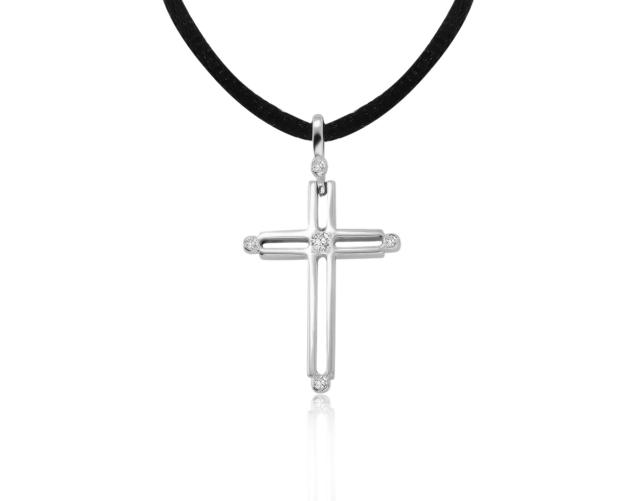 Солидный платиновый кулон с бриллиантами 0.14ct 130421/5