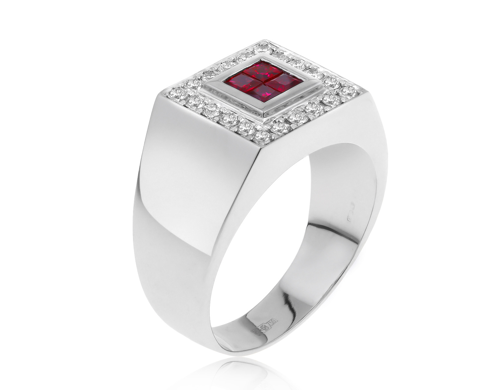 Итальянское золотое кольцо с рубинами 0.45ct 100621/6