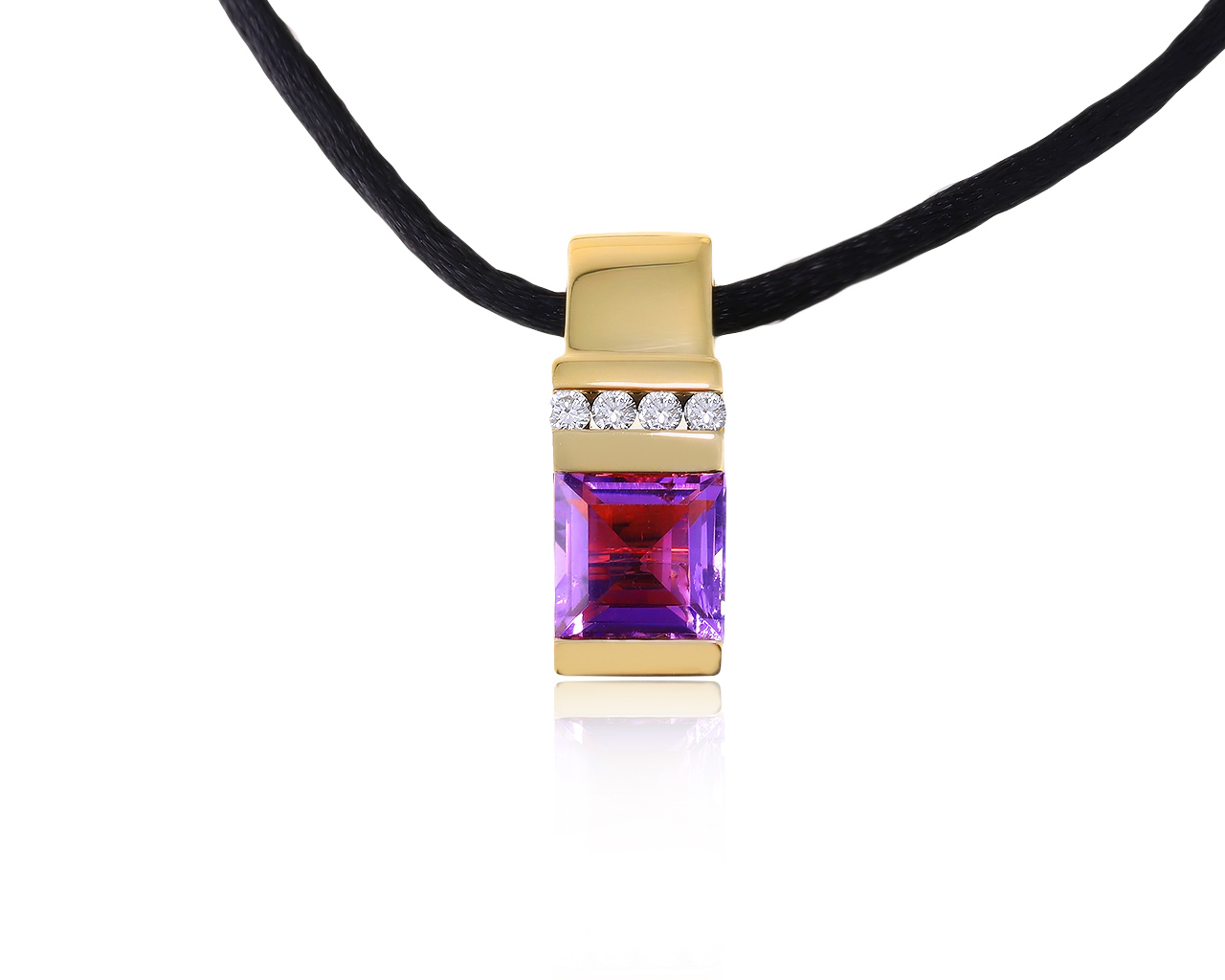 Праздничный золотой кулон с аметистом 2.02ct 041220/12