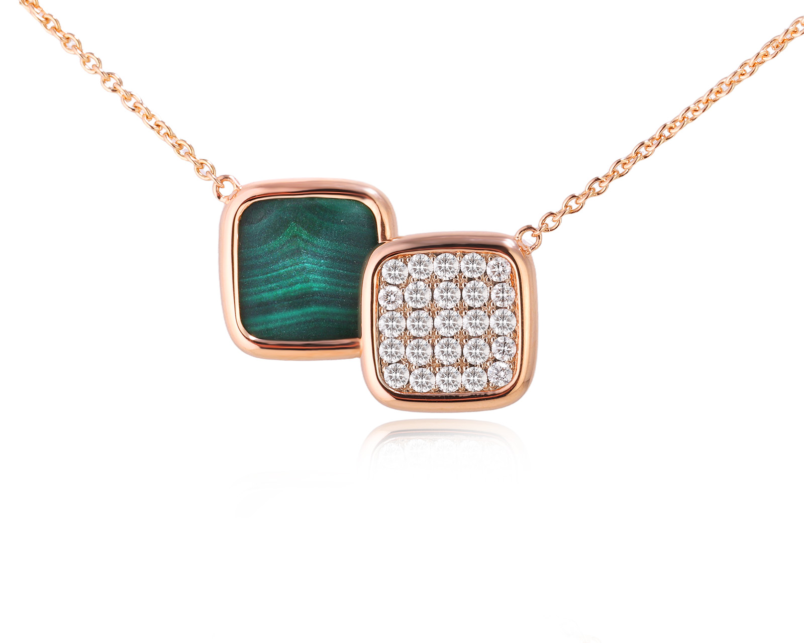 Оригинальное золотое колье с малахитом 2.20ct Roberto Coin 251125/6