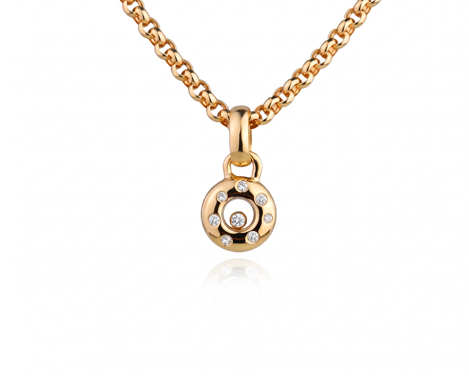 Оригинальный золотой кулон с бриллиантами 0.17ct Chopard Happy Diamonds 011026/3