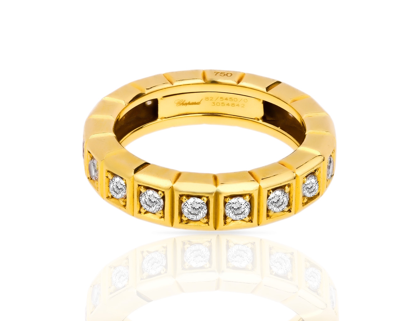Золотое кольцо с бриллиантами 0.65ct Chopard Ice Cube