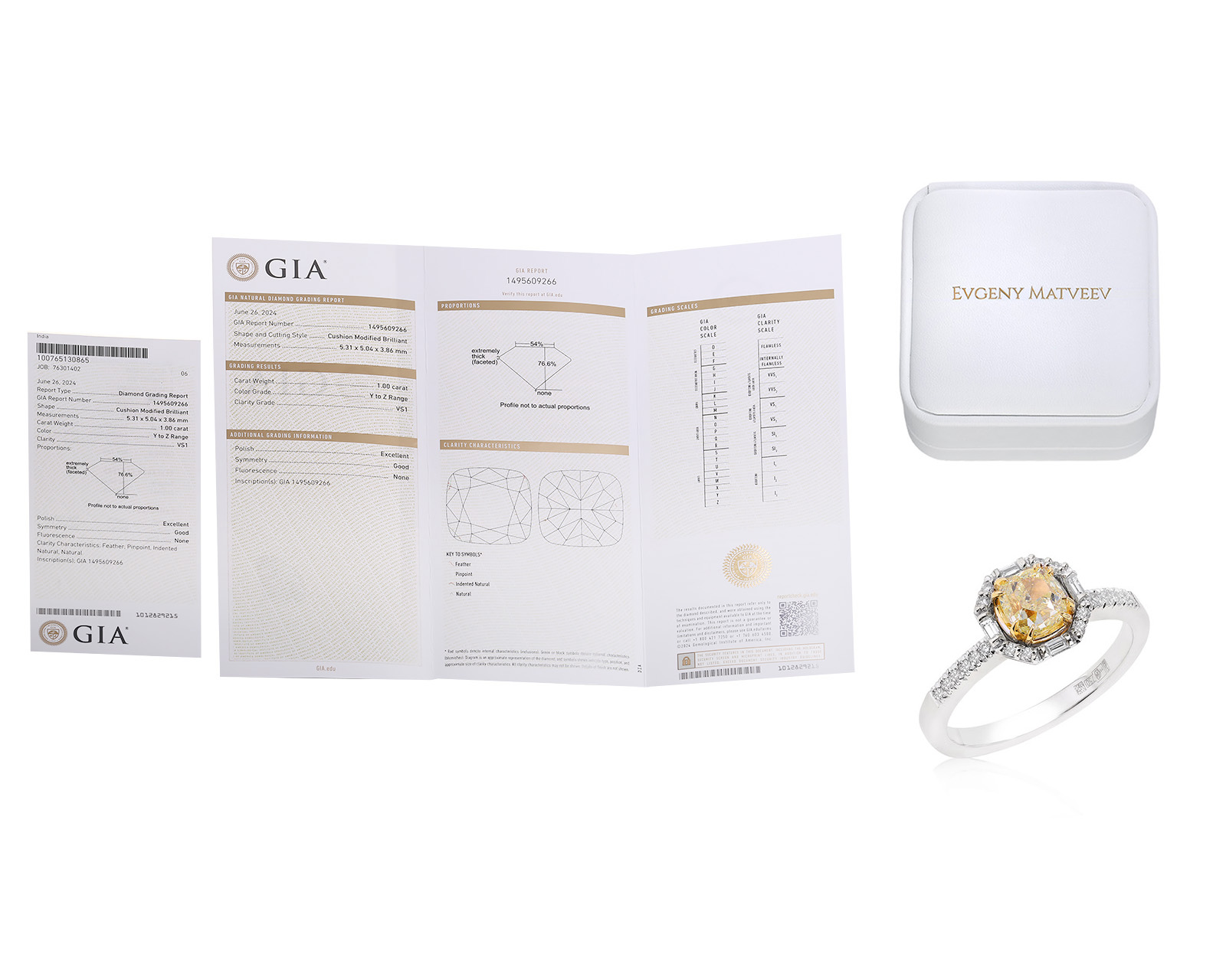 Золотое кольцо с бриллиантами 1.18ct Evgeny Matveev