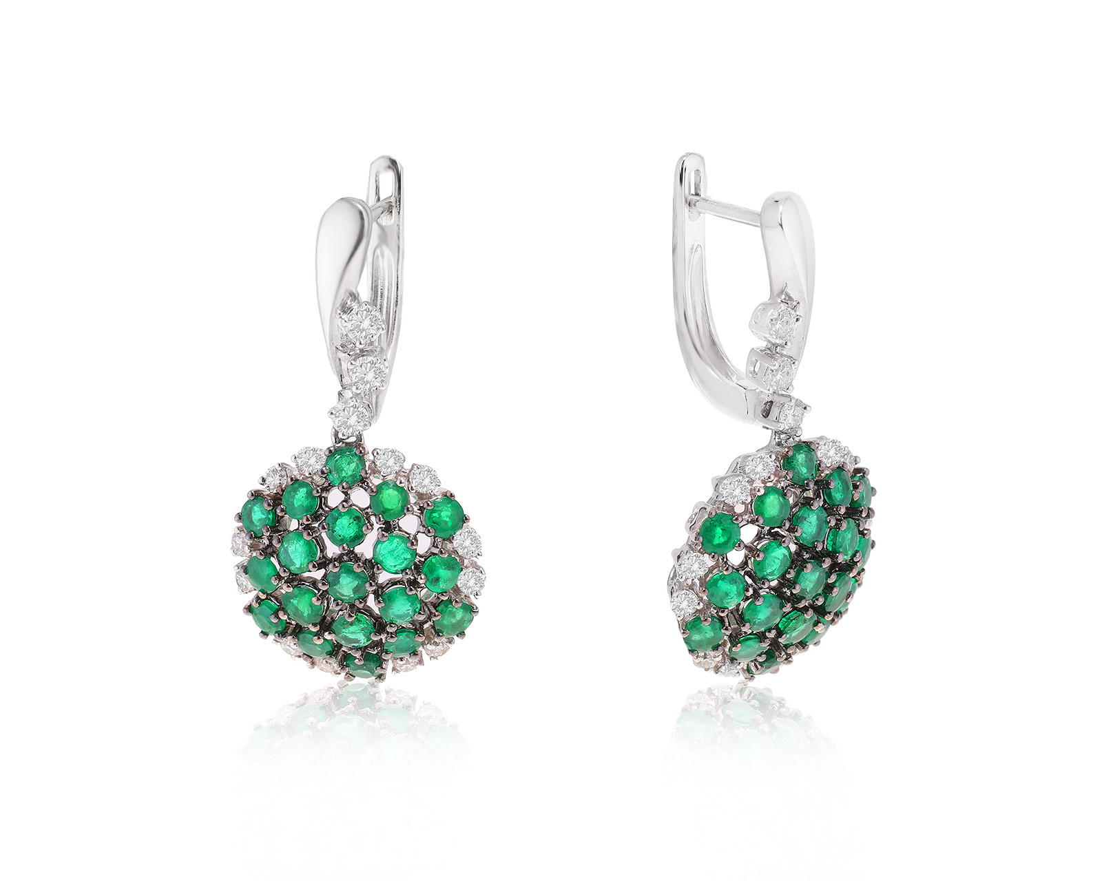 Золотые серьги с изумрудами 1.90ct