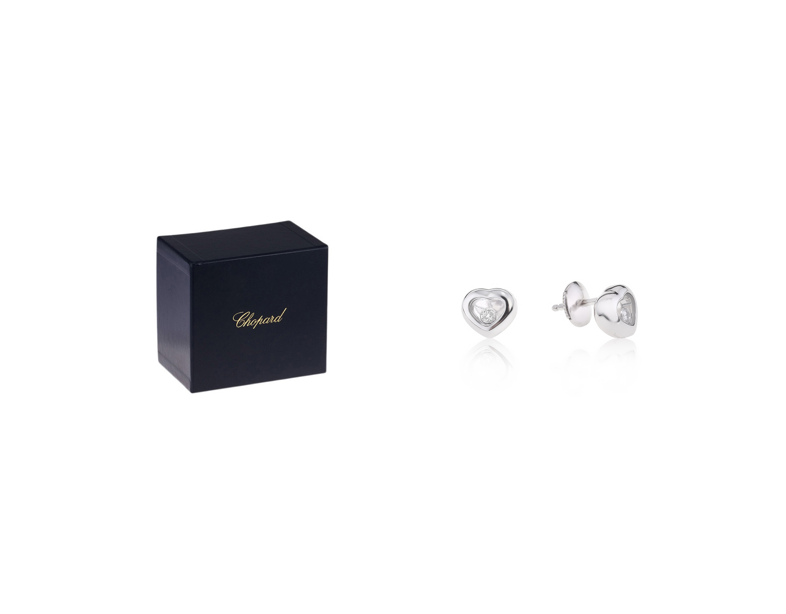 Оригинальные золотые серьги Chopard Happy Diamonds