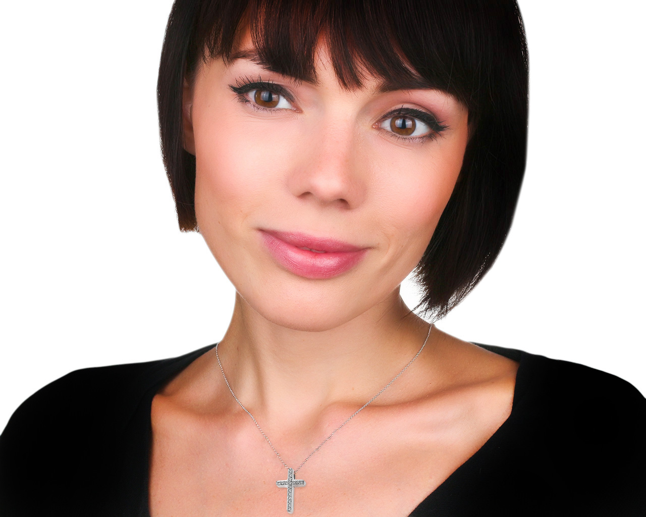 Достойный золотой кулон с бриллиантами 0.25ct