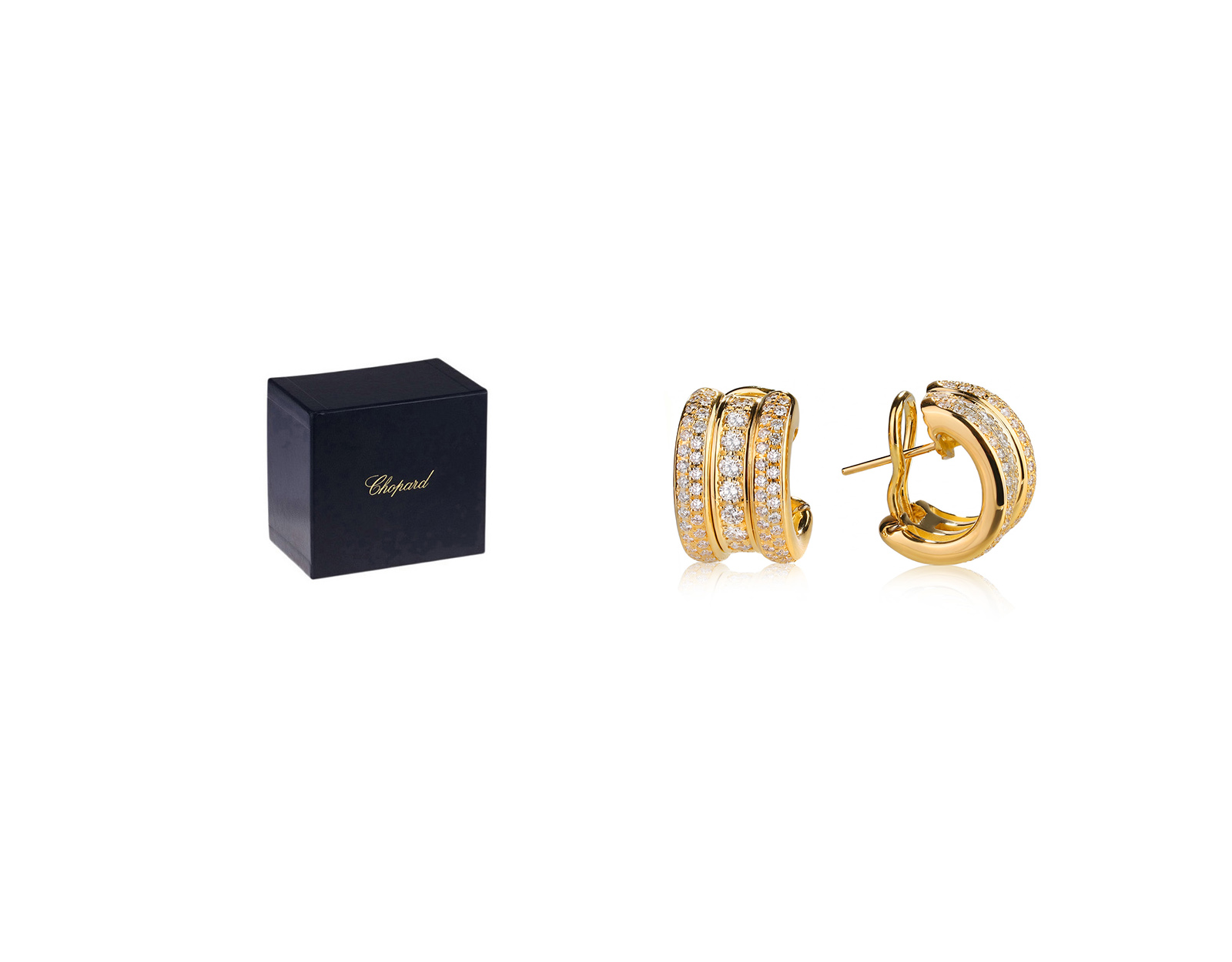 Оригинальные золотые серьги с бриллиантами 2.28ct Chopard La Strada