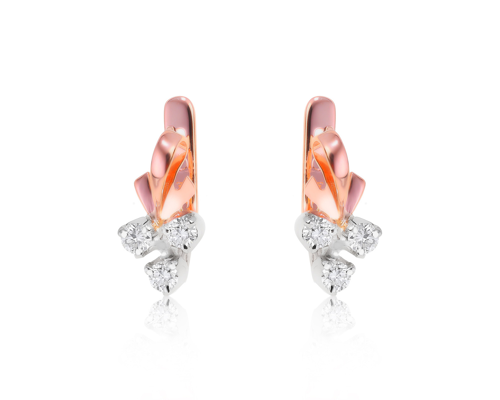 Изящные золотые серьги с бриллиантами 0.40ct СССР