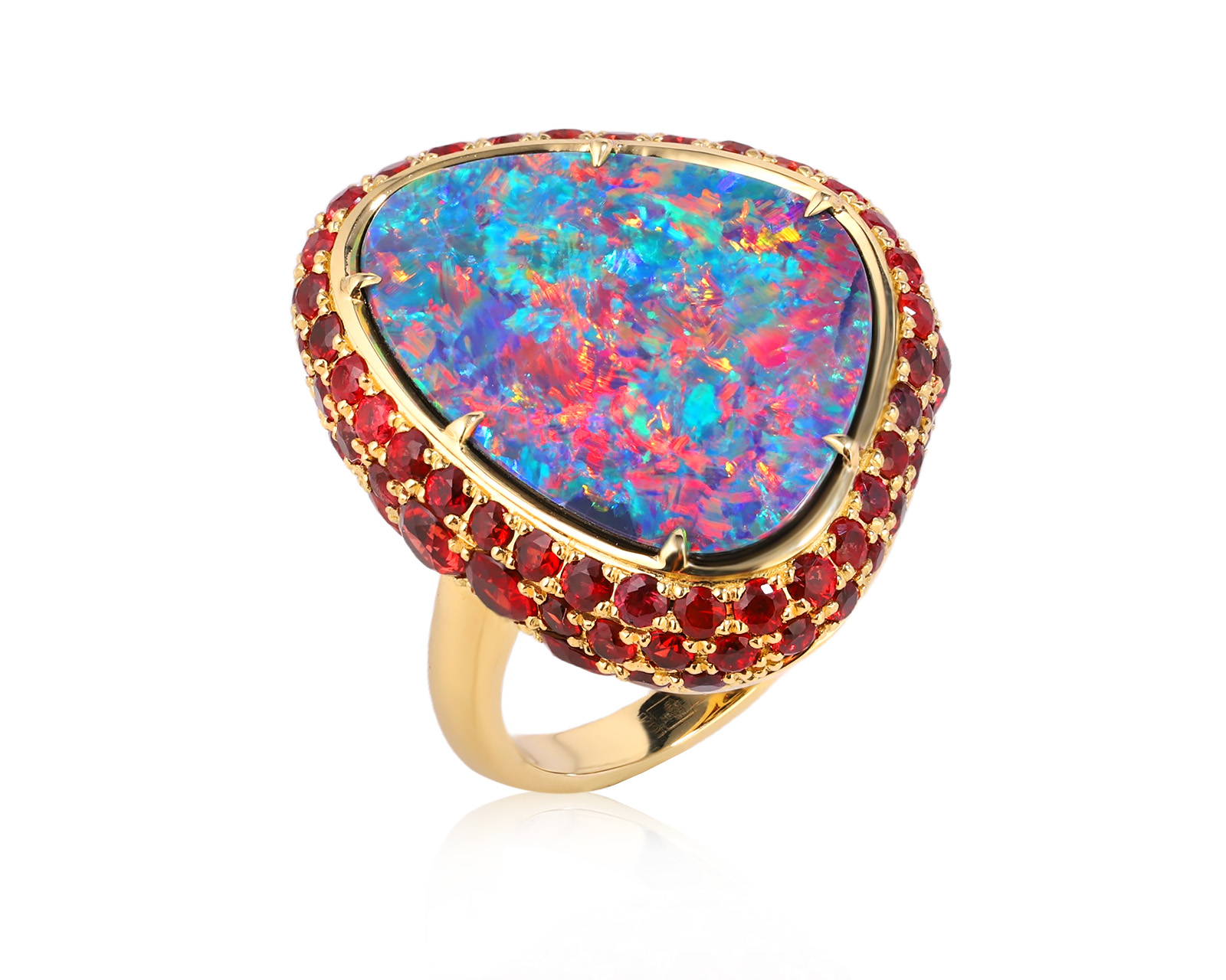 Золотое кольцо с опалом Австралия 8.38ct Evgeny Matveev 070526/Б298