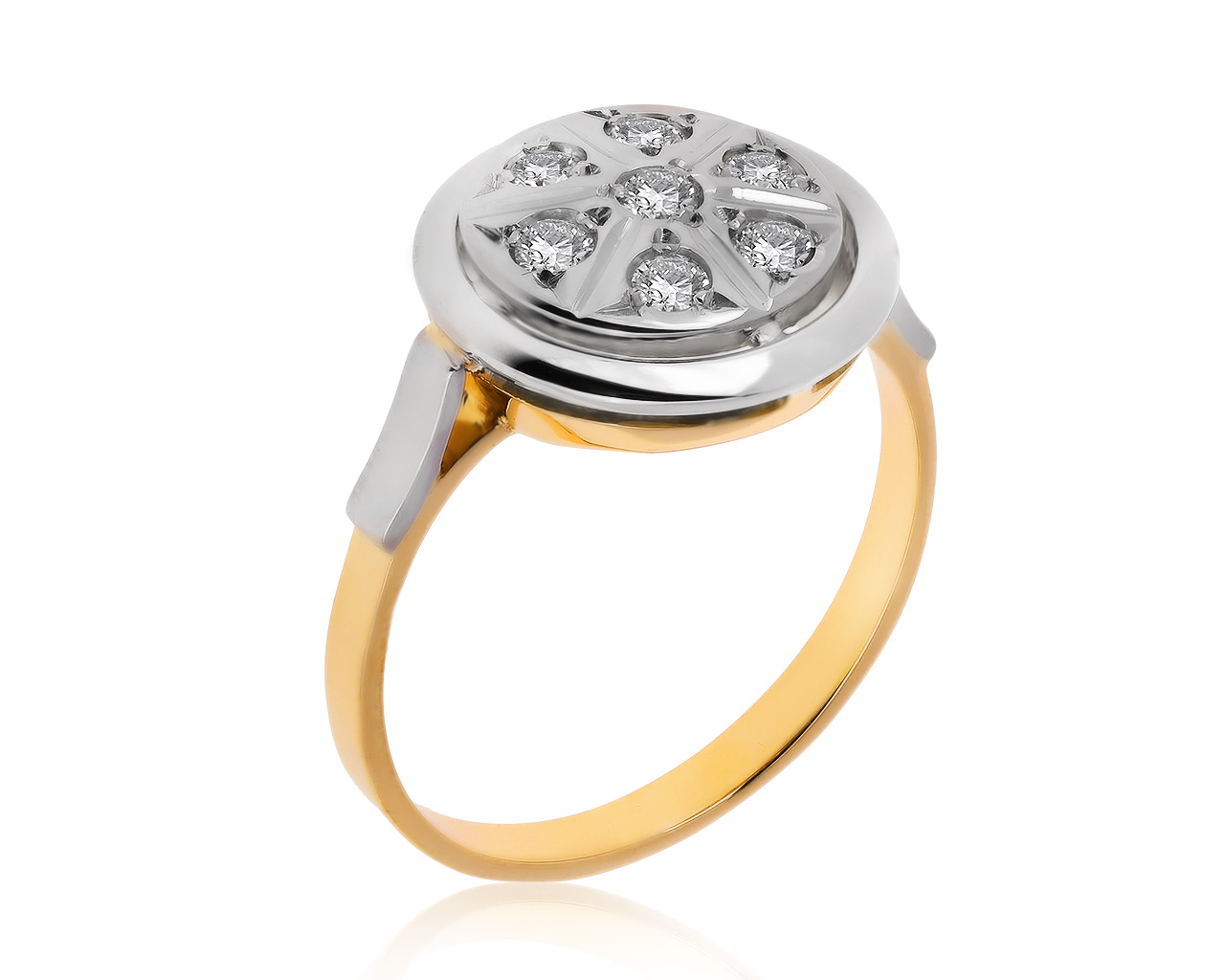 Винтажное золотое кольцо с бриллиантами 0.32ct 010720/3