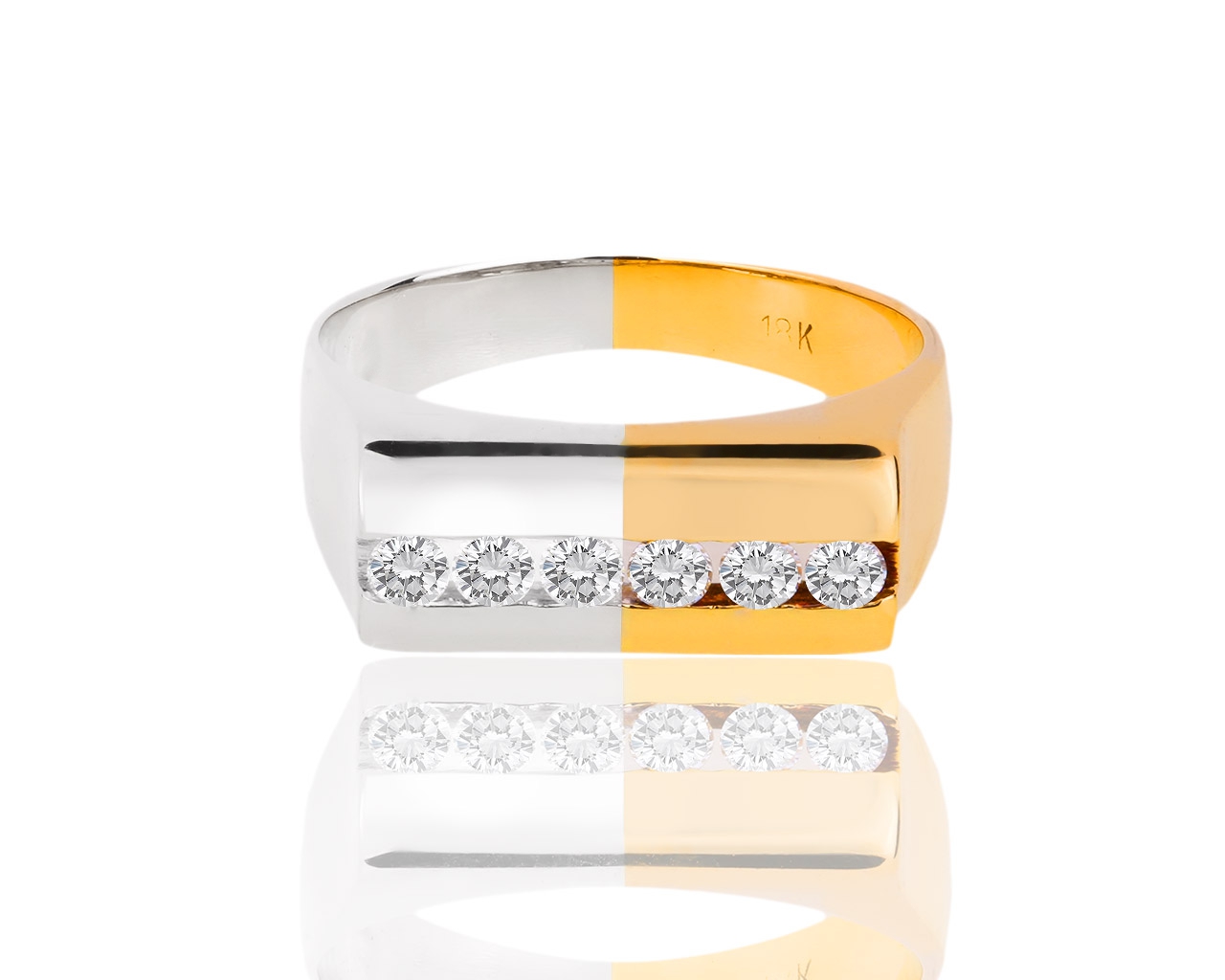 Интересное золотое кольцо с бриллиантами 0.20ct