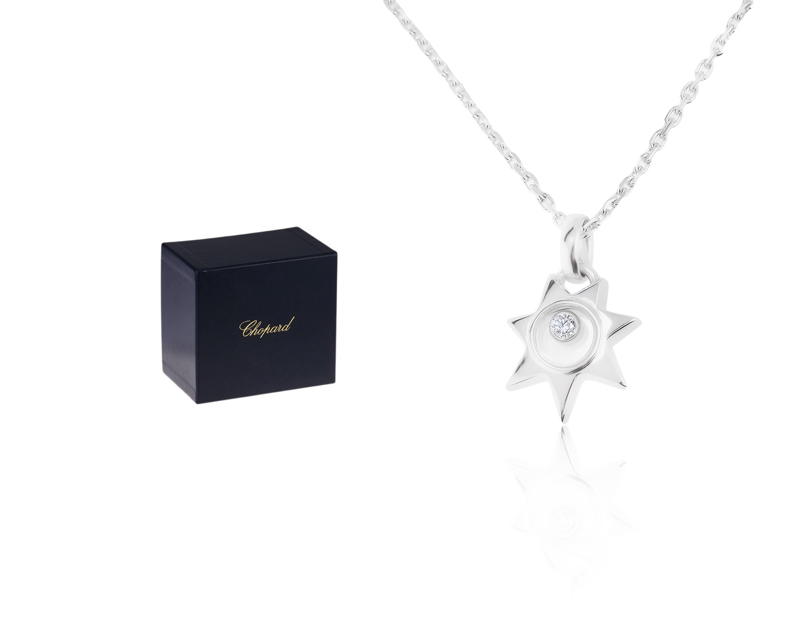 Оригинальный золотой кулон Chopard Happy Diamonds