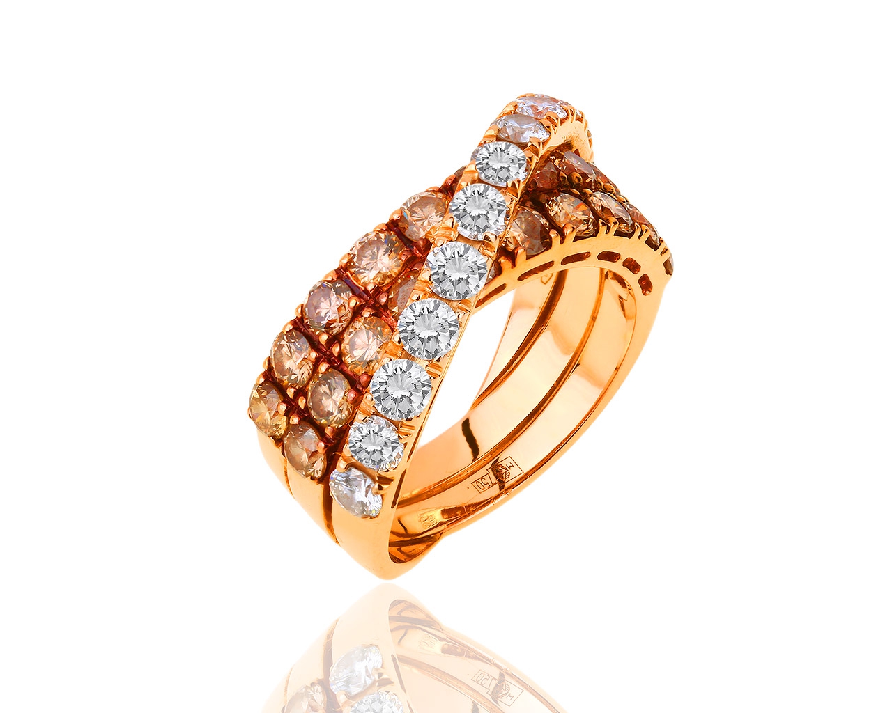 Оригинальное золотое кольцо с бриллиантами 2.65ct Leo Pizzo