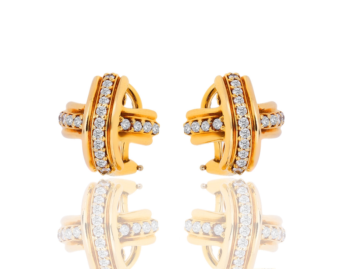 Модные золотые серьги с бриллиантами 0.45ct Tiffany&Co 230818/1