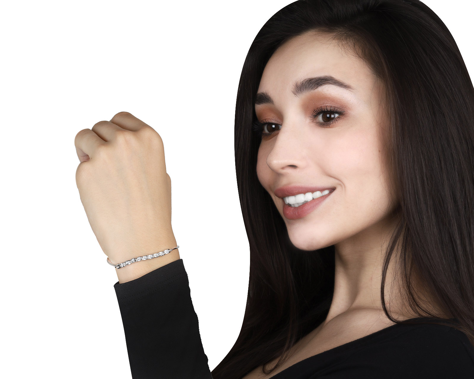 Превосходный золотой браслет с бриллиантами 0.17ct