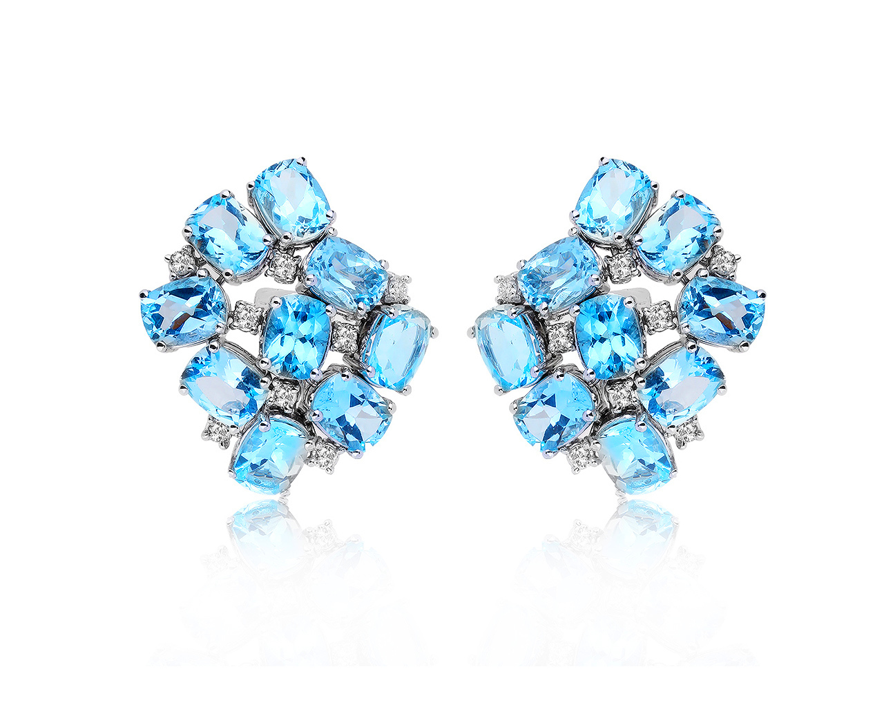 Оригинальные золотые серьги с топазами 21.53ct Antonini 021019/18