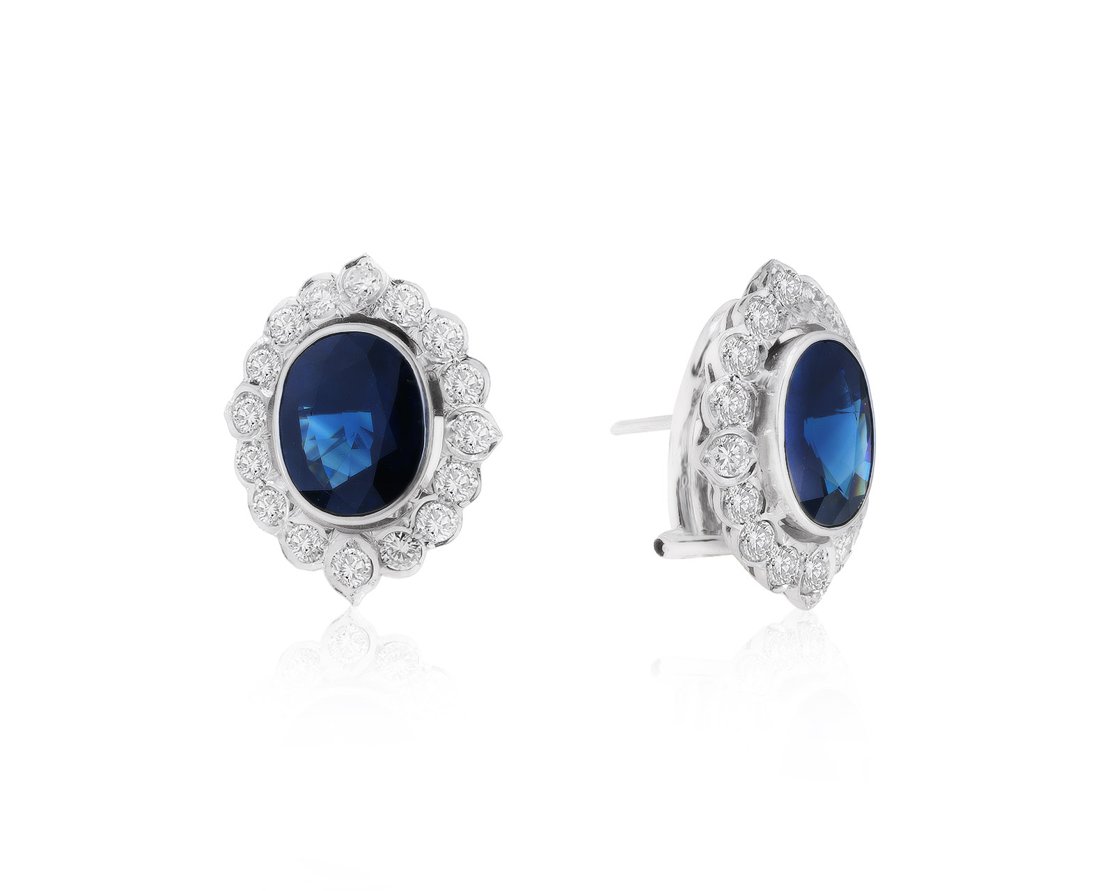 Царские золотые серьги с сапфирами 5.35ct 031221/11