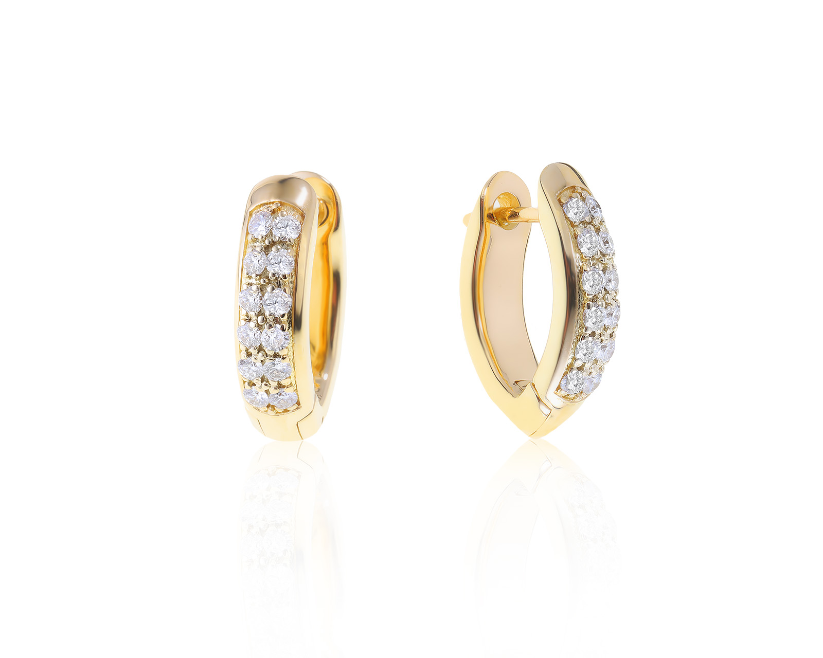 Красивые золотые серьги с бриллиантами 0.60ct 030223/8