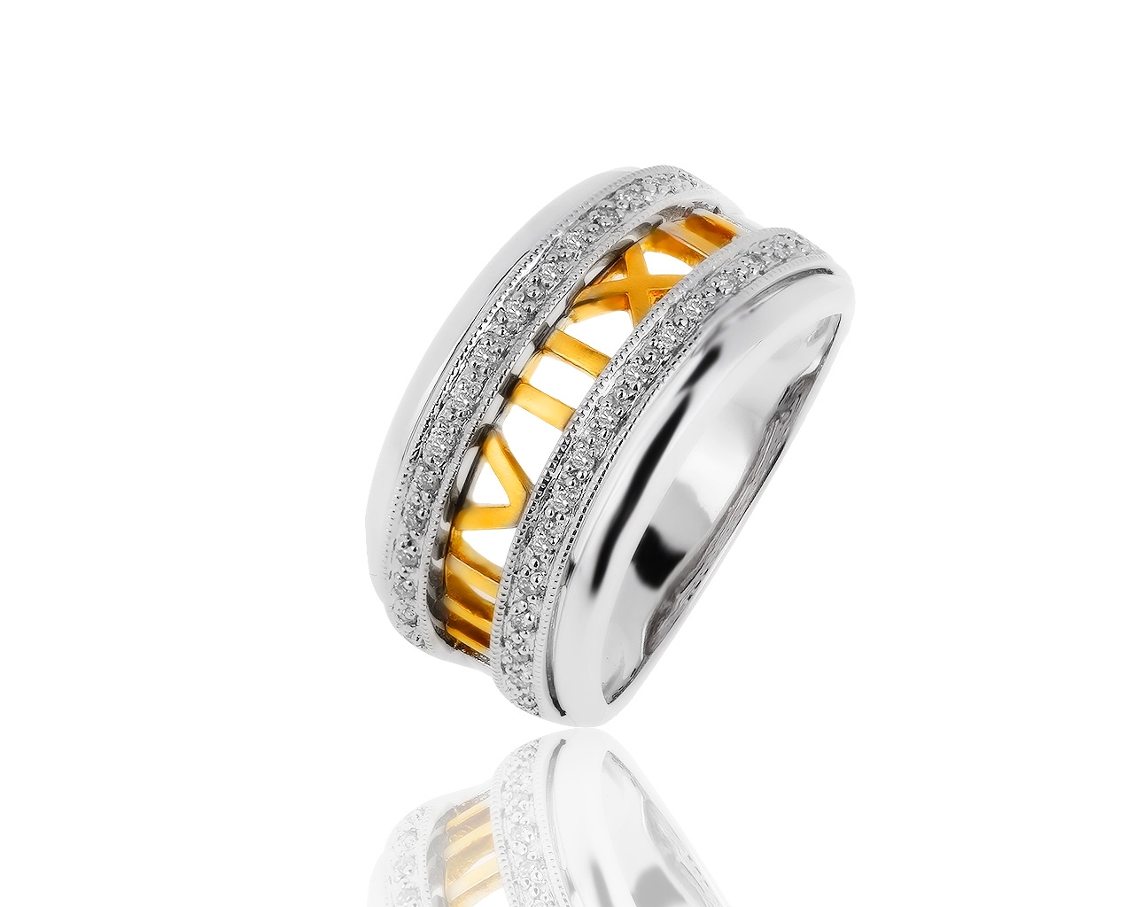 Завораживающее золотое кольцо с бриллиантами 0.13ct 040819/5