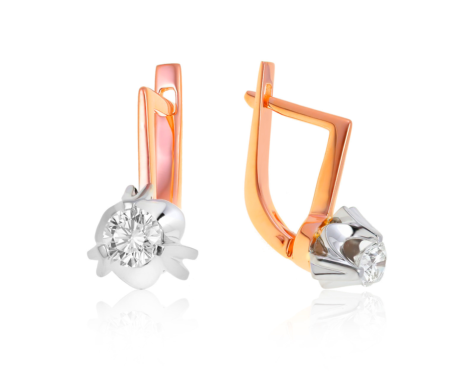 Винтажные золотые серьги с бриллиантами 0.61ct 010721/1