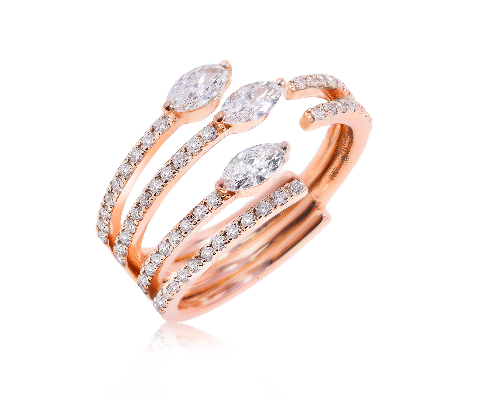 Оригинальное золотое кольцо с бриллиантами 0.71ct Roberto Bravo 190725/3